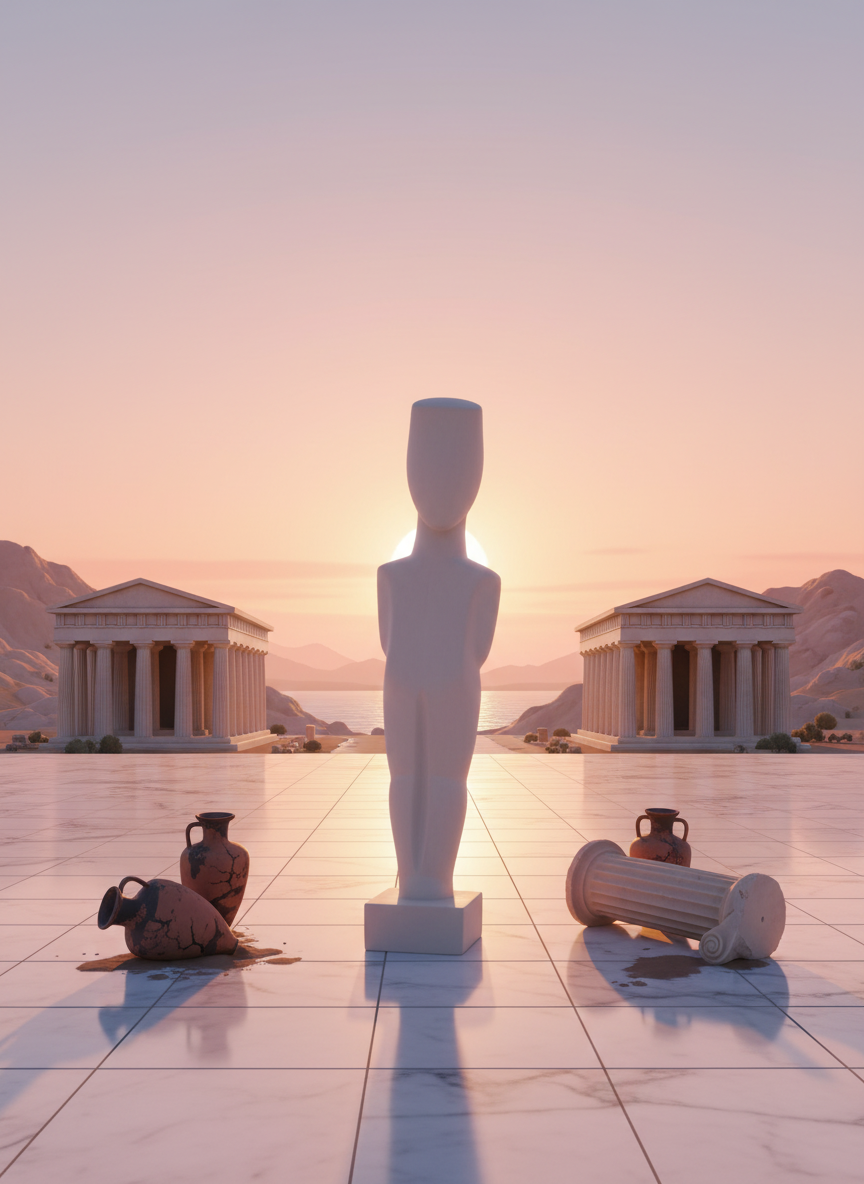 Statuetta Idolo Cicladico Originale - Replica Museo Atene 35cm