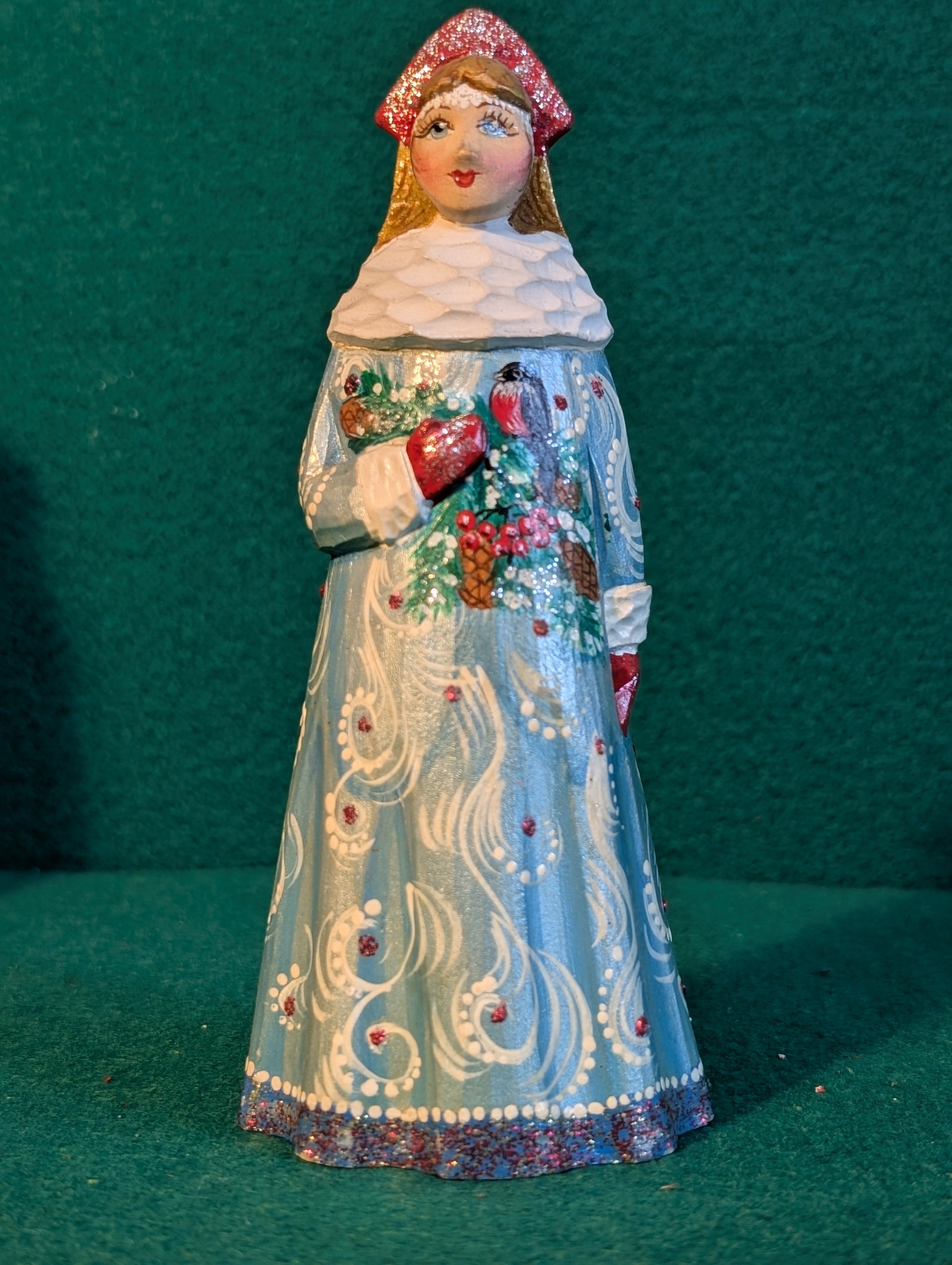 Ded Moroz e Sneguročka - Statue Artigianali Russe Dipinte a Mano