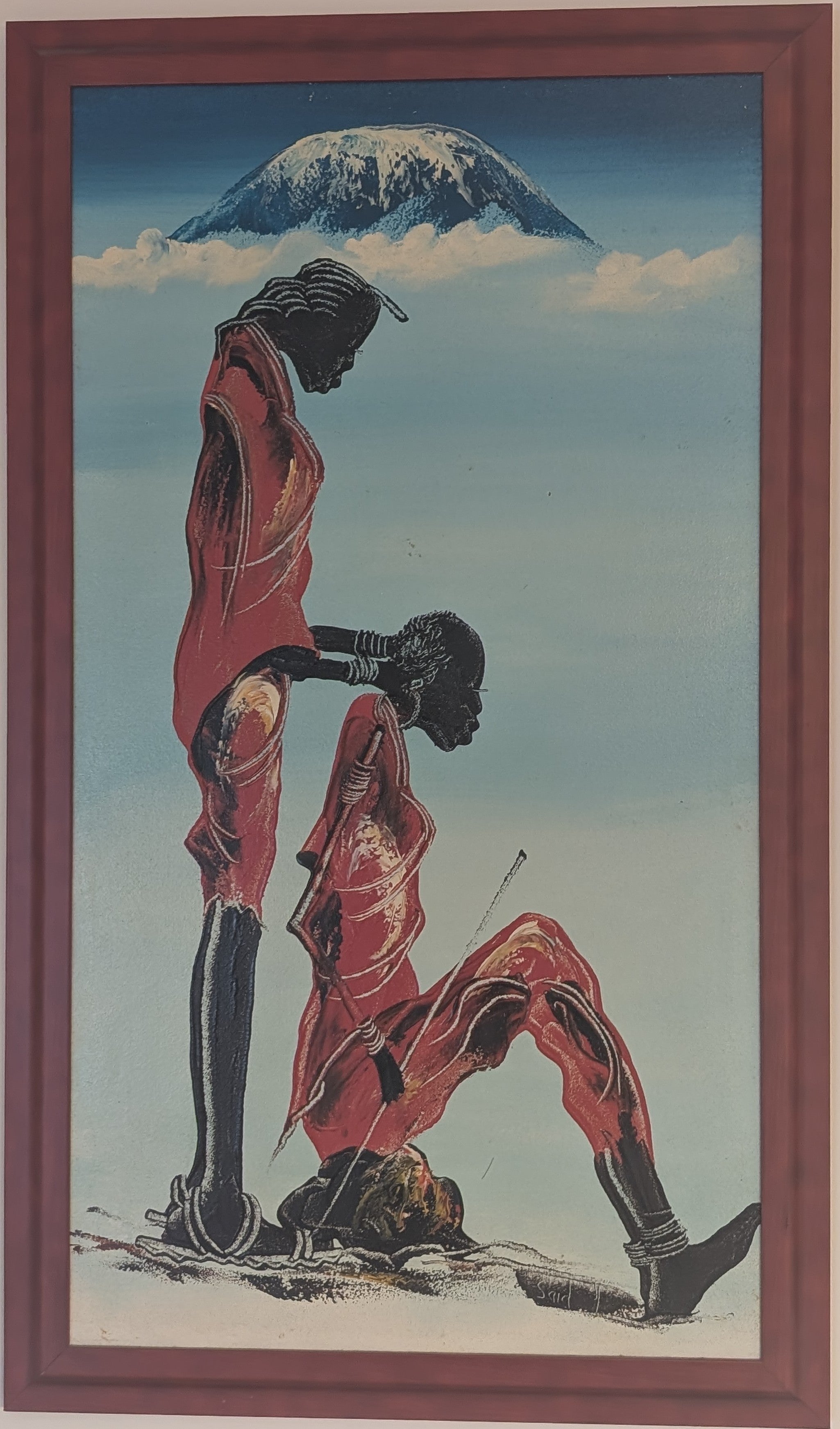Masai – dipinto Tingatinga, 85×45 cm, Said, Tanzania