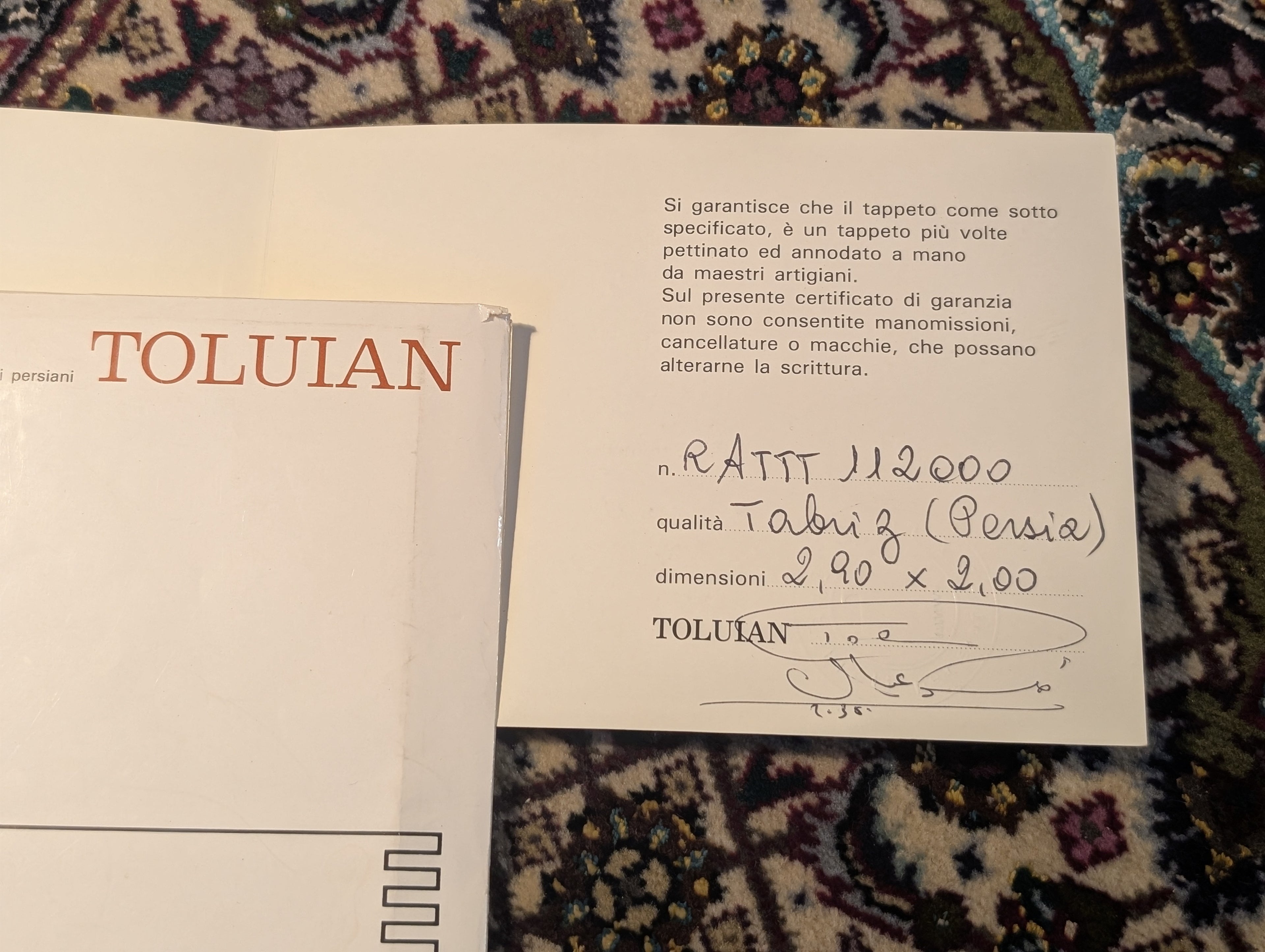 Elegante tappeto Tabriz