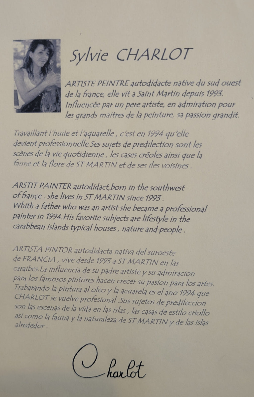 Stampe acquerellate Sylvie Charlot – Paesaggi di Saint Martin