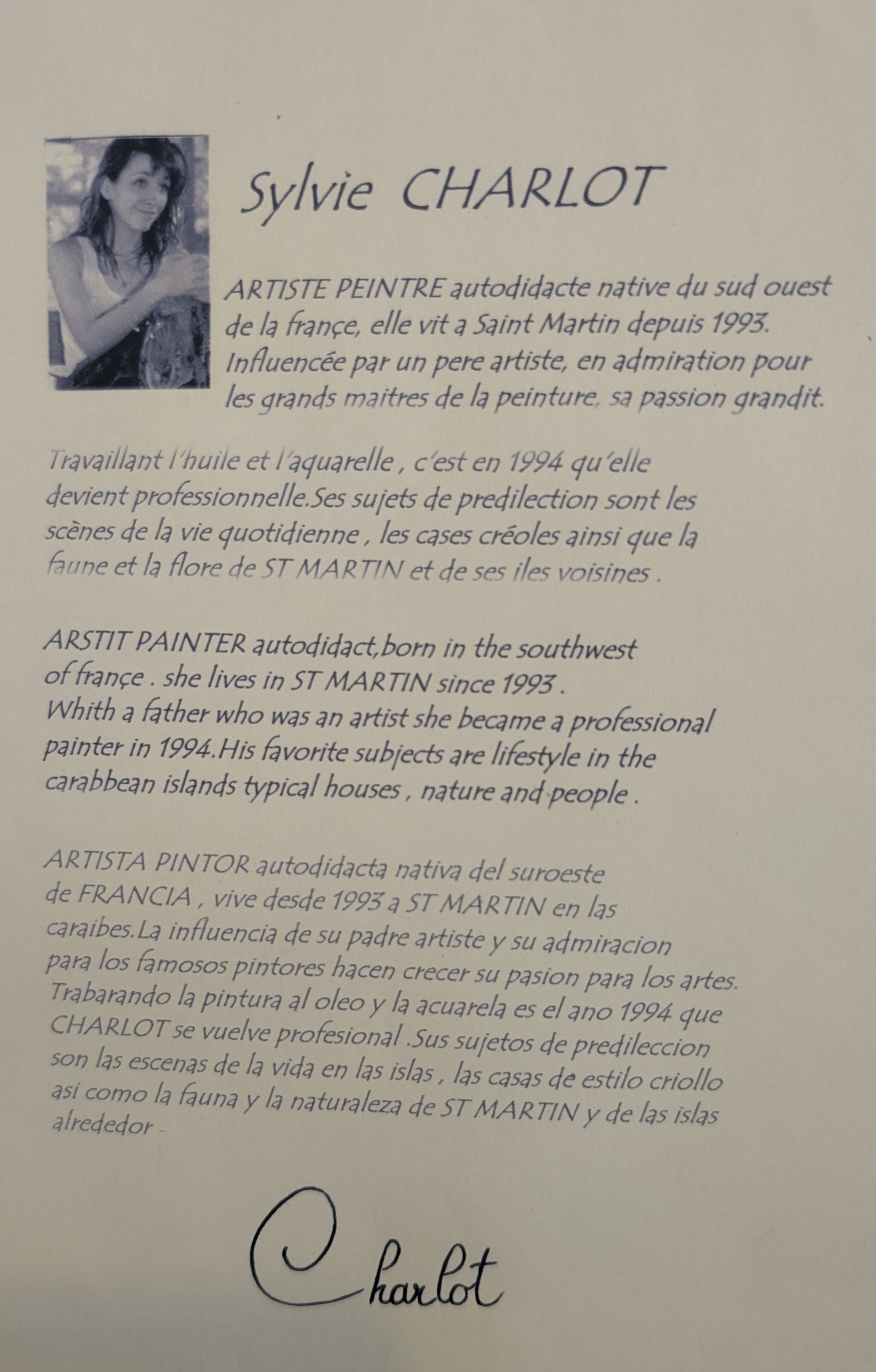 Stampe acquerellate Sylvie Charlot – Paesaggi di Saint Martin