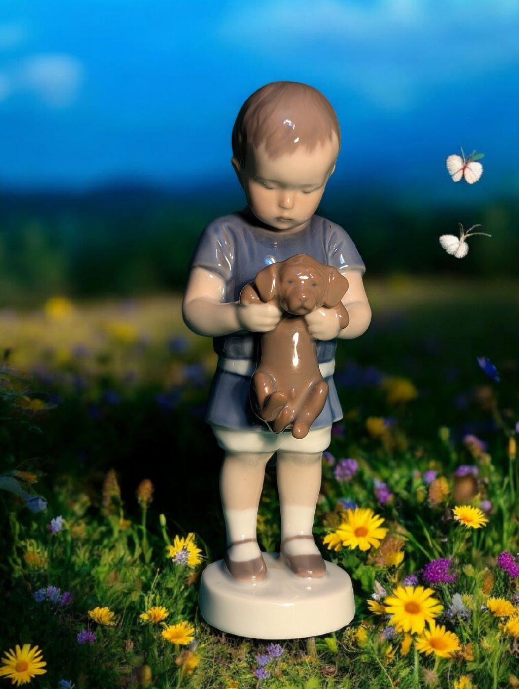 Ole con bassotto . Porcellana vintage  danese B&G