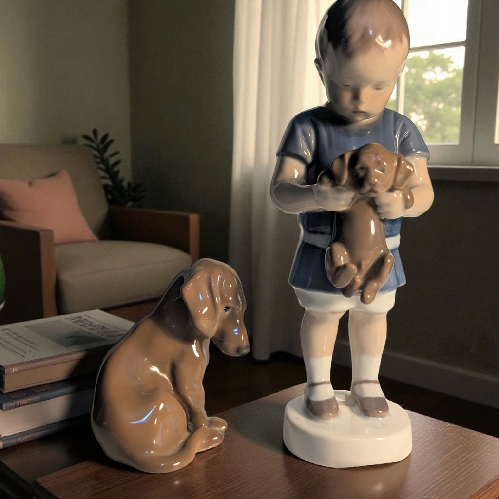 Ole con bassotto . Porcellana vintage  danese B&G
