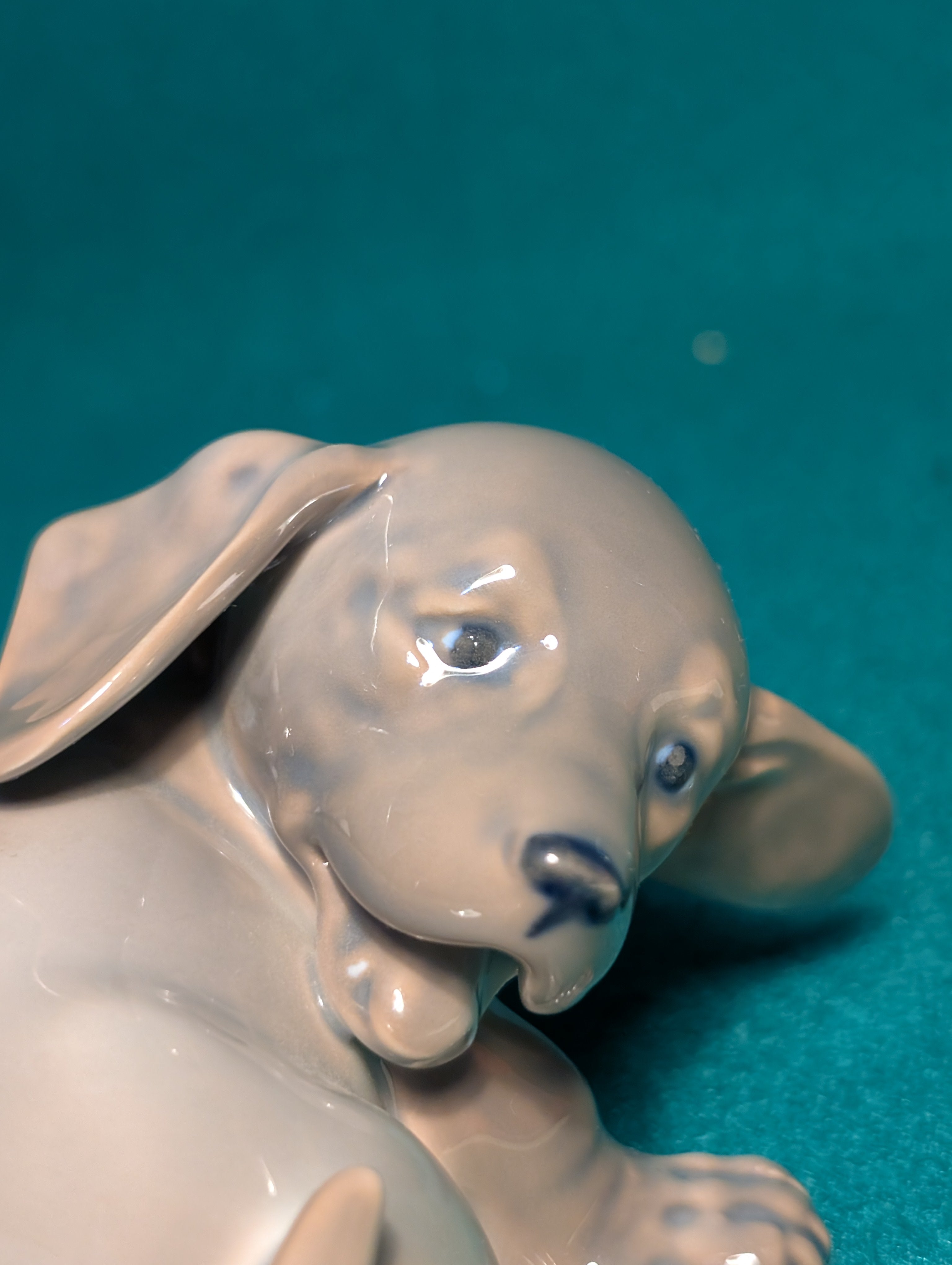 Statuina B&G Bimbi Leggono Bassotto Porcellana Danese Vintage