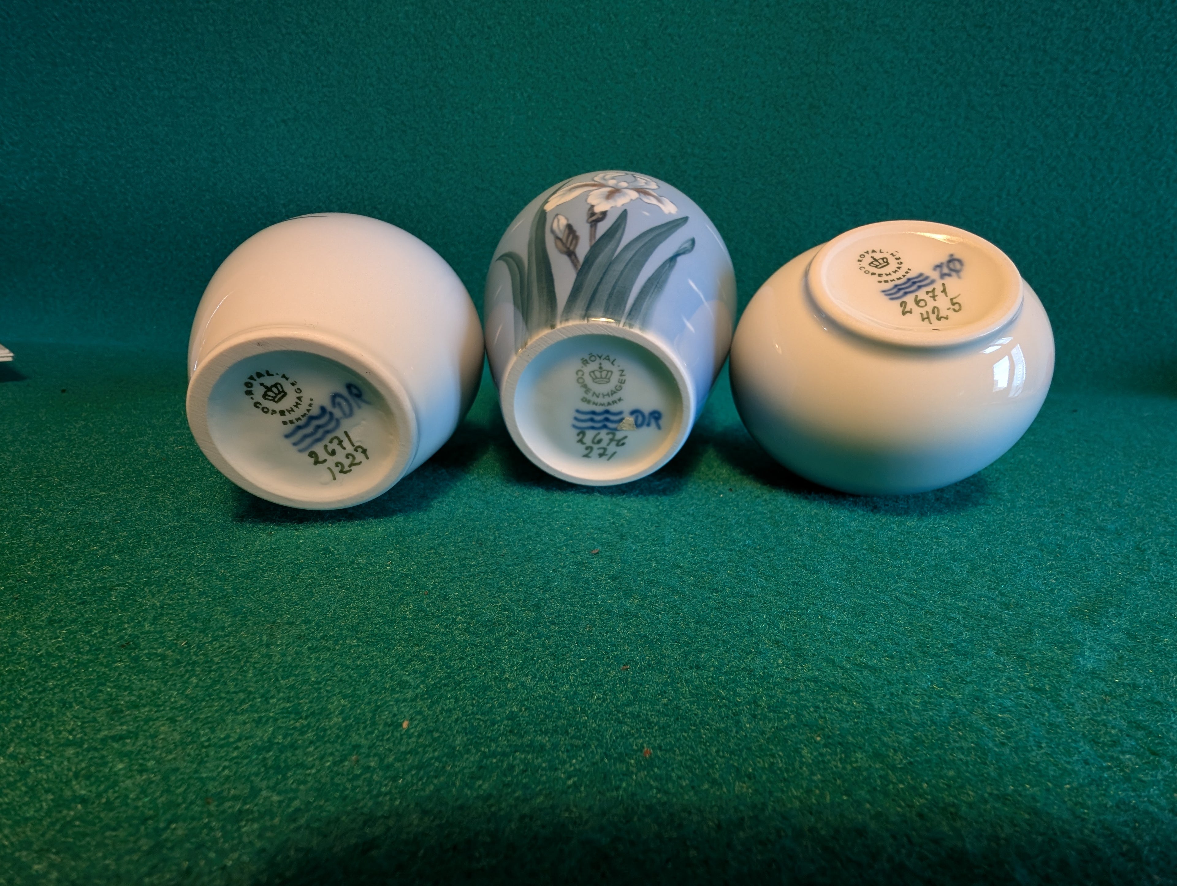 composizione di vasetti Royal Copenhagen : Iris e rondini