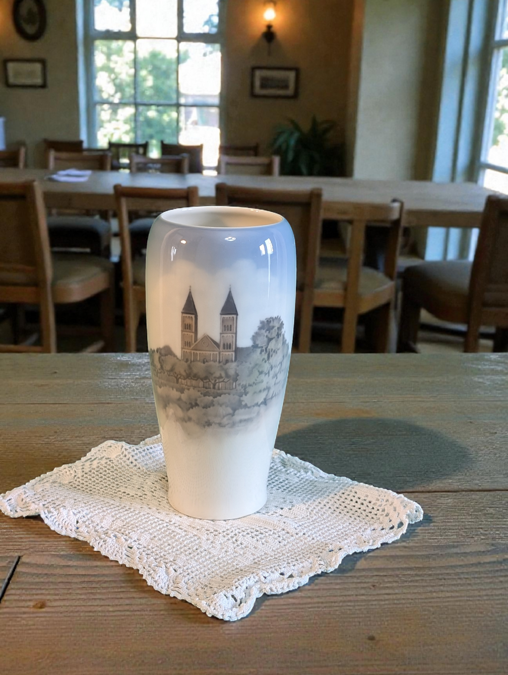 Vasetto Porcellana Royal Copenhagen Cattedrale Roskilde Vintage 1960s 17 cm