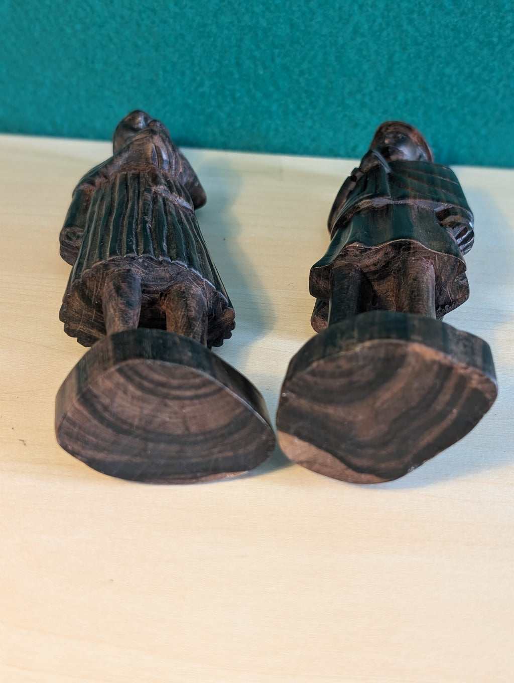 coppia Statuette Madagascar 22cm - Legno Intagliato Arte Africana