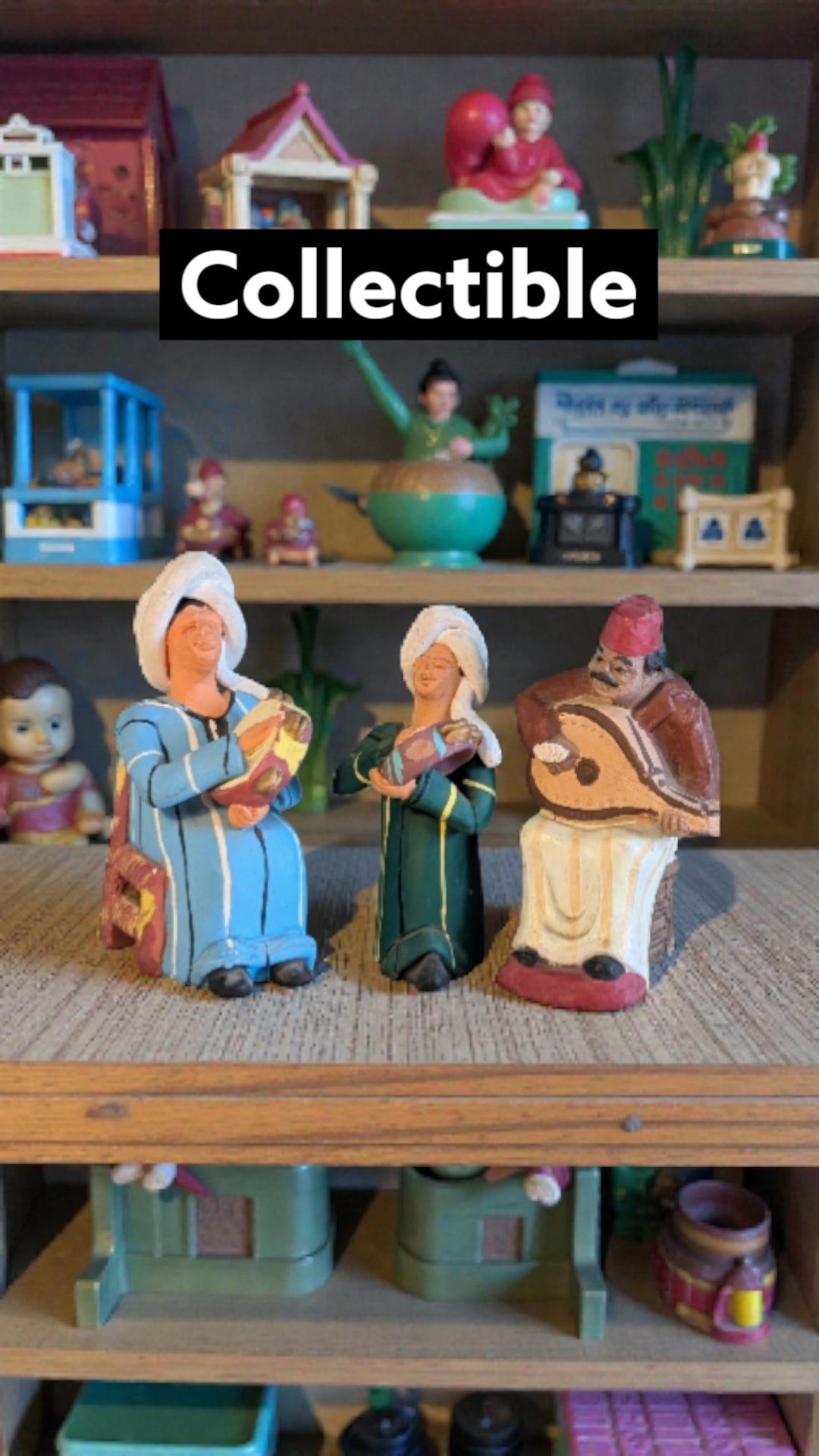 Statuette Musicisti Marocchini Terracotta: Artigianato Tradizionale Souk Marocco 12 cm