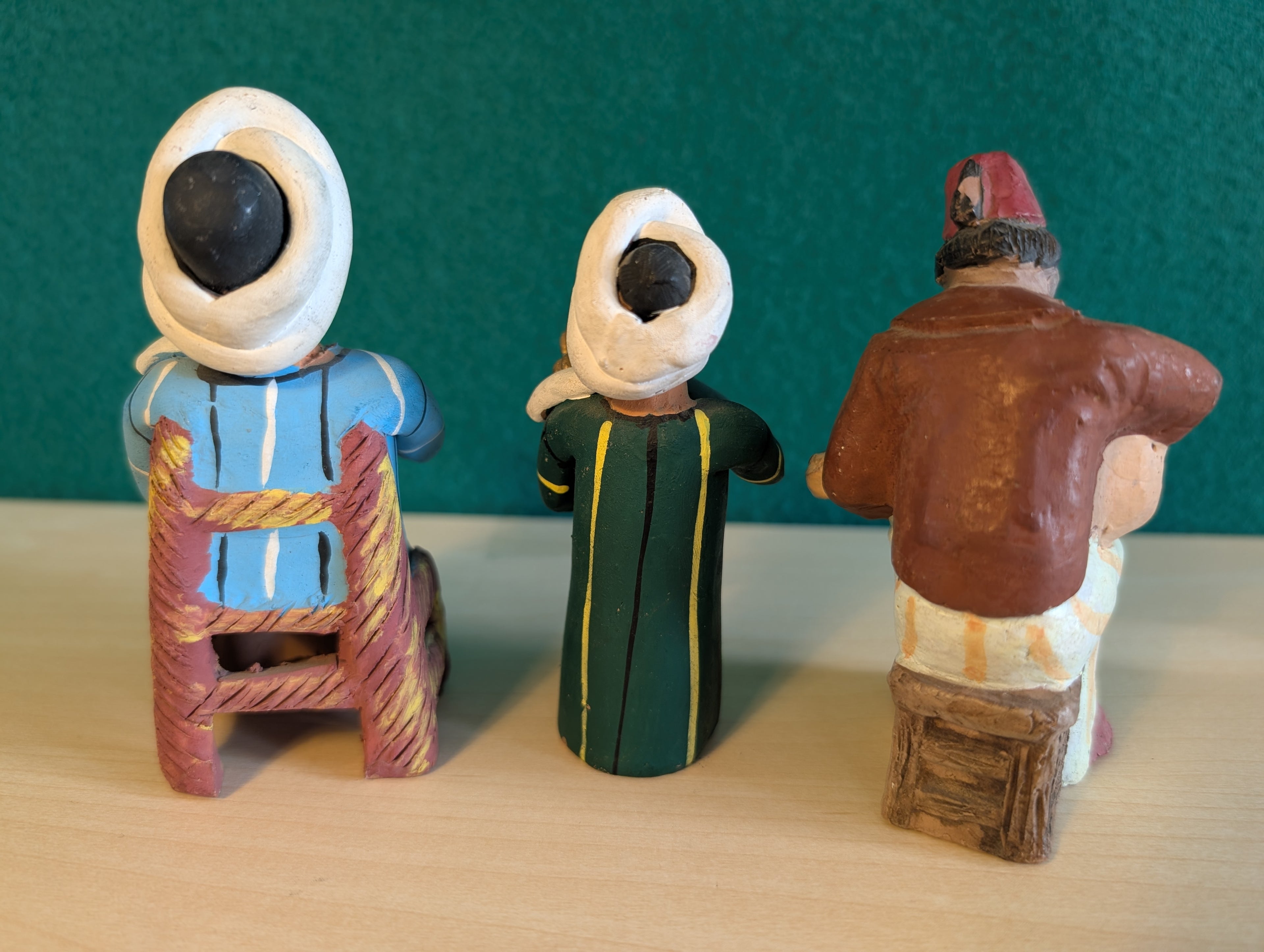 Statuette Musicisti Marocchini Terracotta: Artigianato Tradizionale Souk Marocco 12 cm