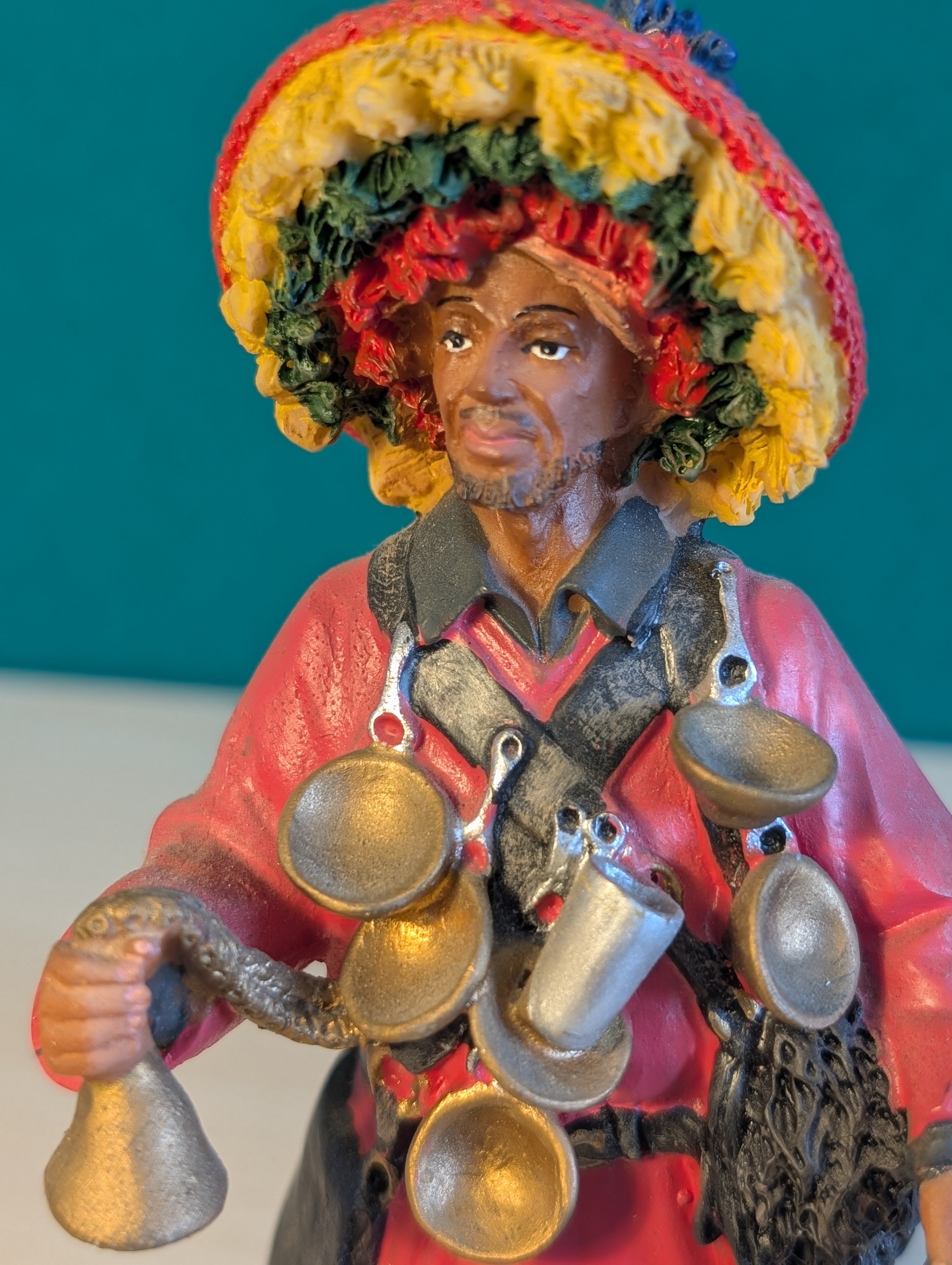 Statuetta Venditore Acqua Marocchino: Artigianato Tradizionale Marocco Terracotta (18 cm)