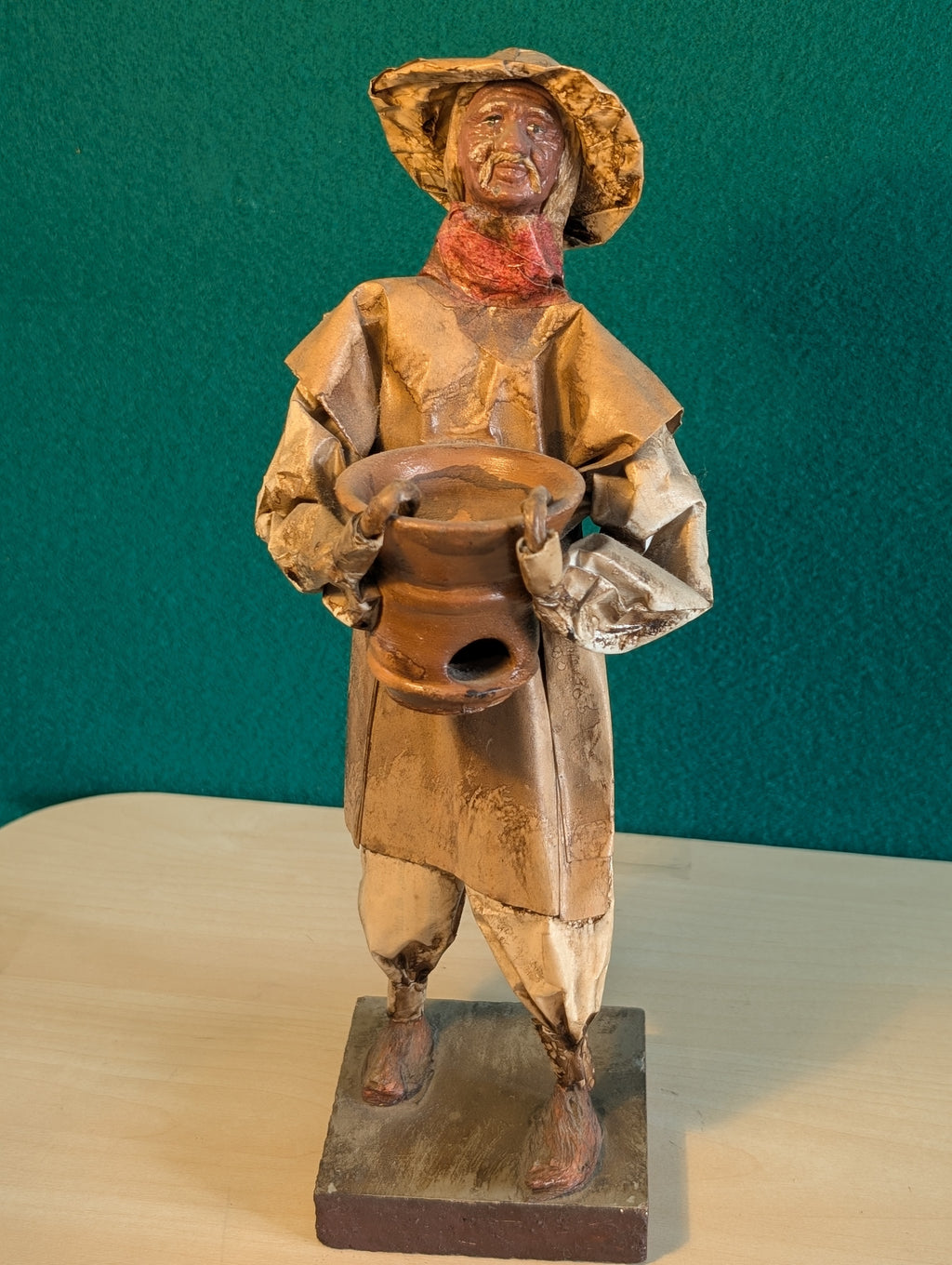 Statuetta Messicana in  Cartapesta 31cm - Contadino Vintage