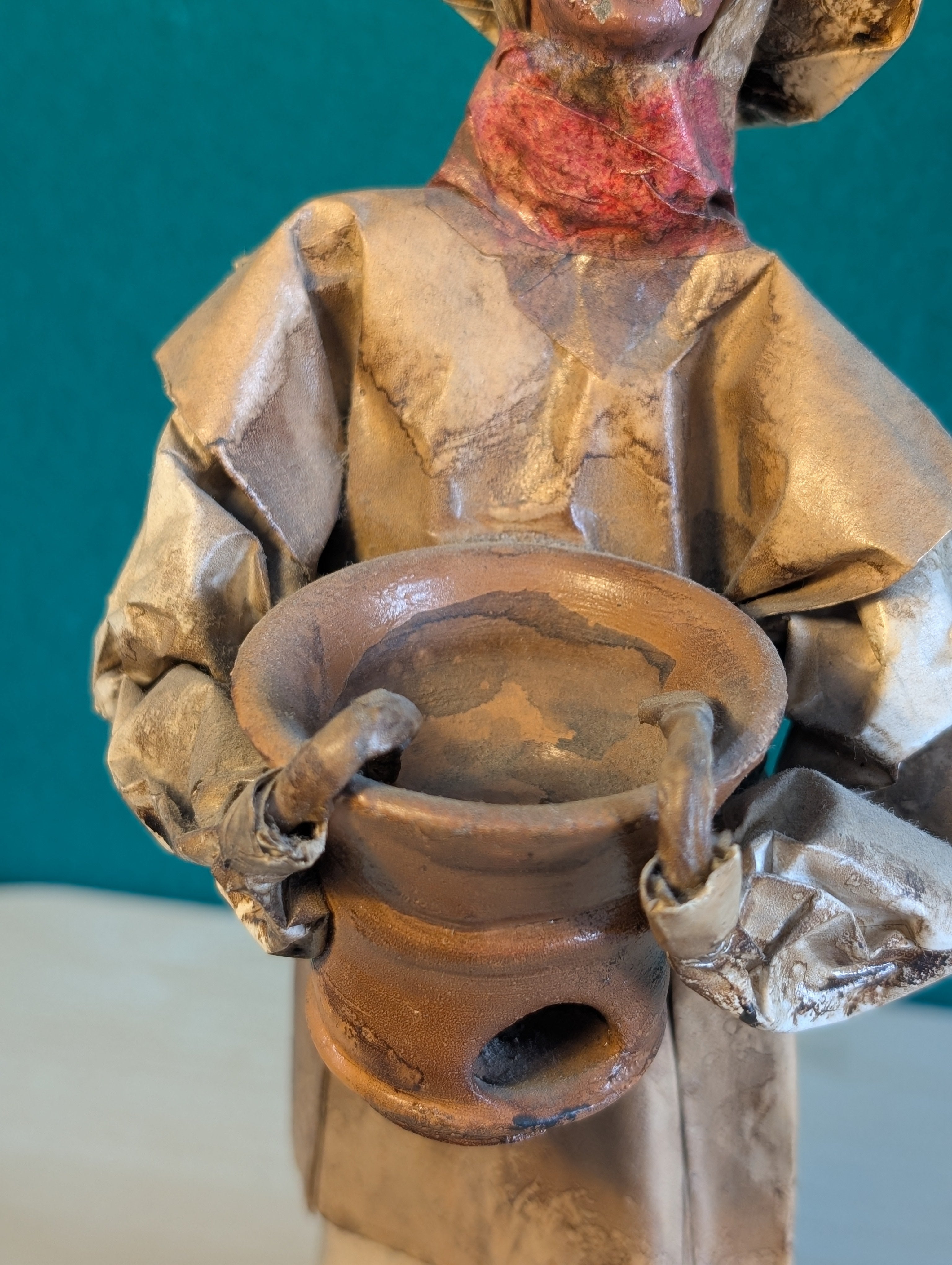 Statuetta Messicana in  Cartapesta 31cm - Contadino Vintage