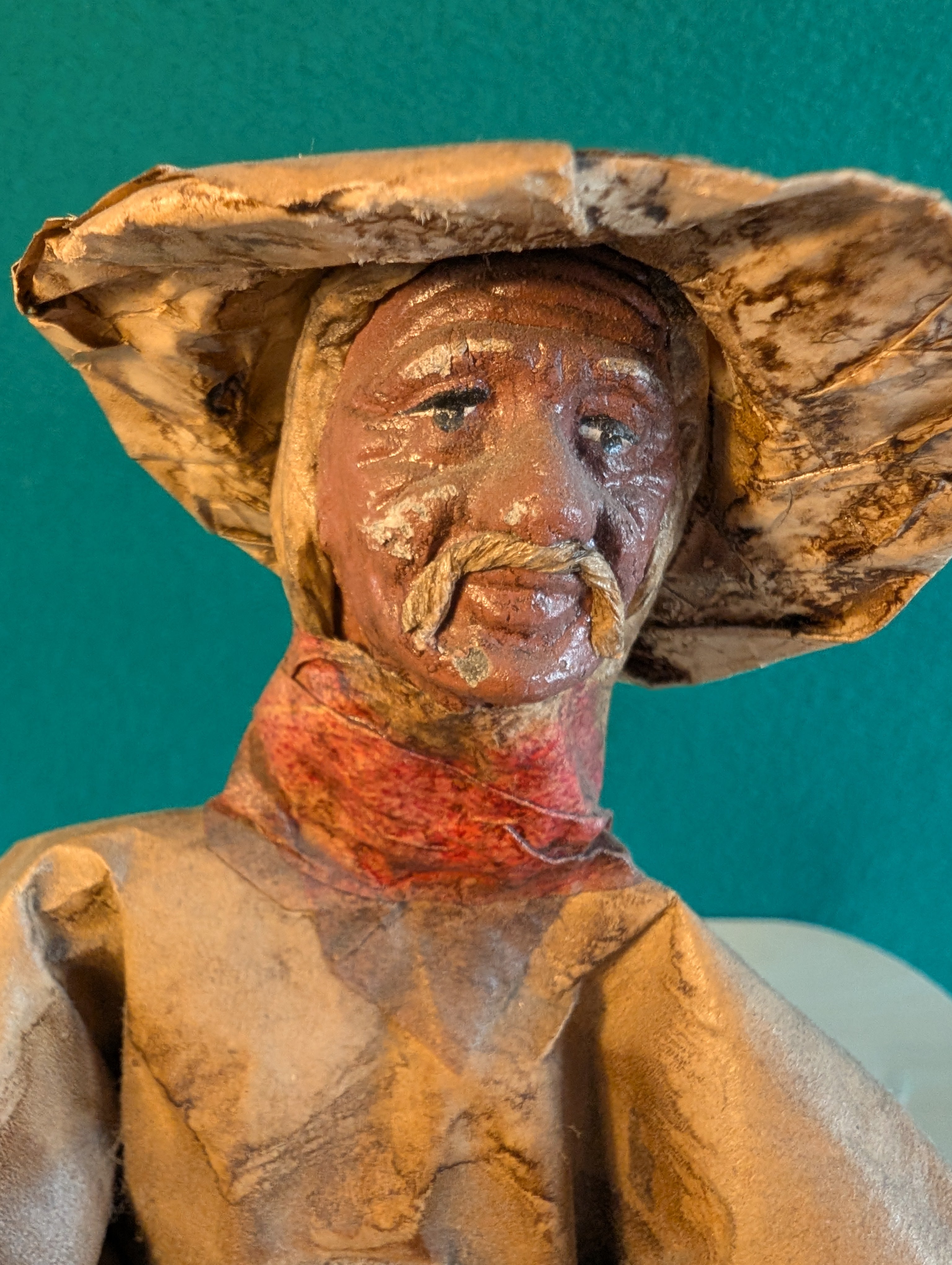 Statuetta Messicana in  Cartapesta 31cm - Contadino Vintage