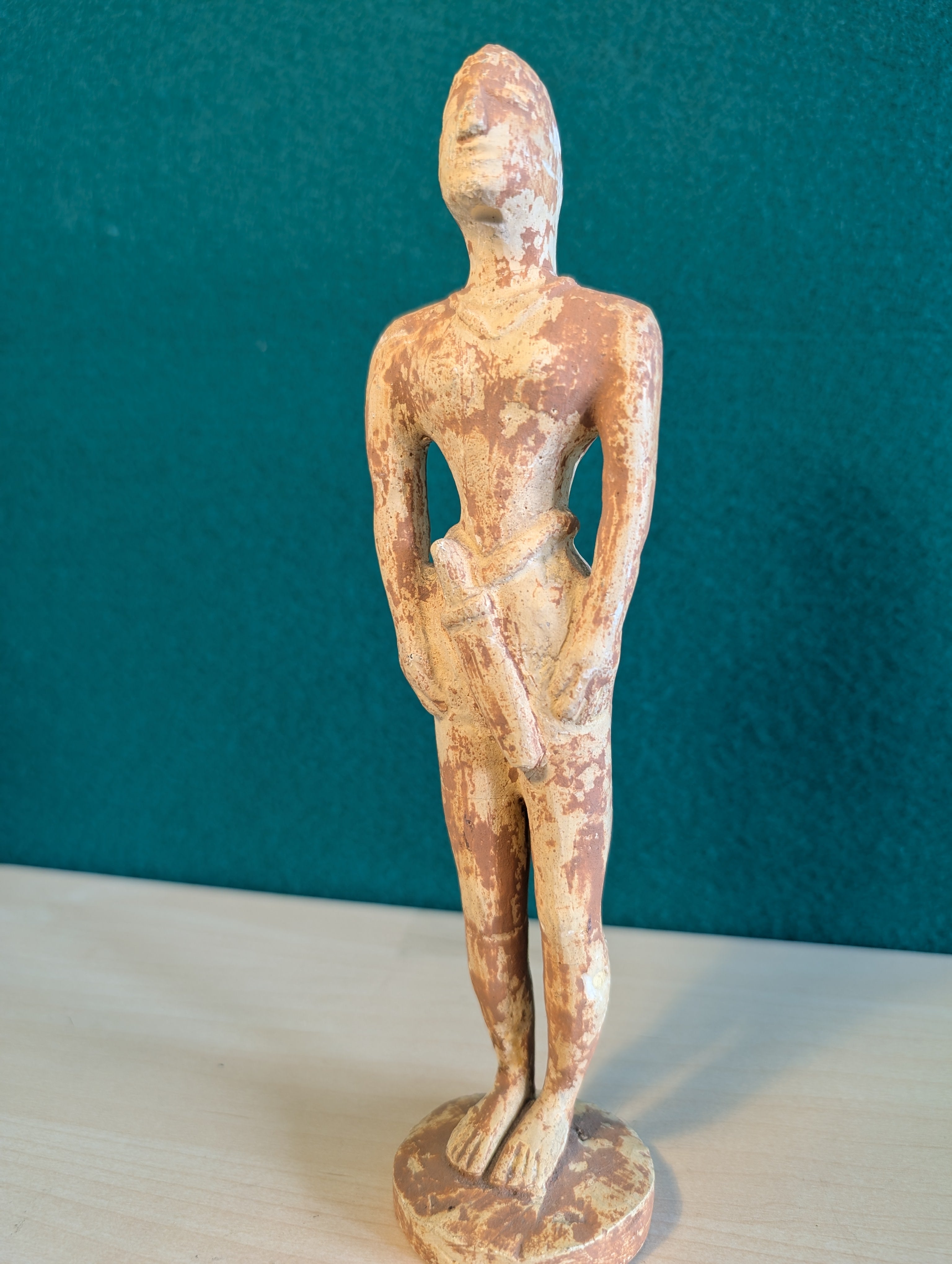 Guerriero Minoico Terracotta 24cm - Replica Arte Cretese Antica