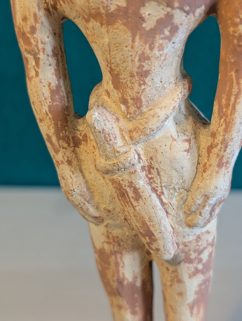 Guerriero Minoico Terracotta 24cm - Replica Arte Cretese Antica