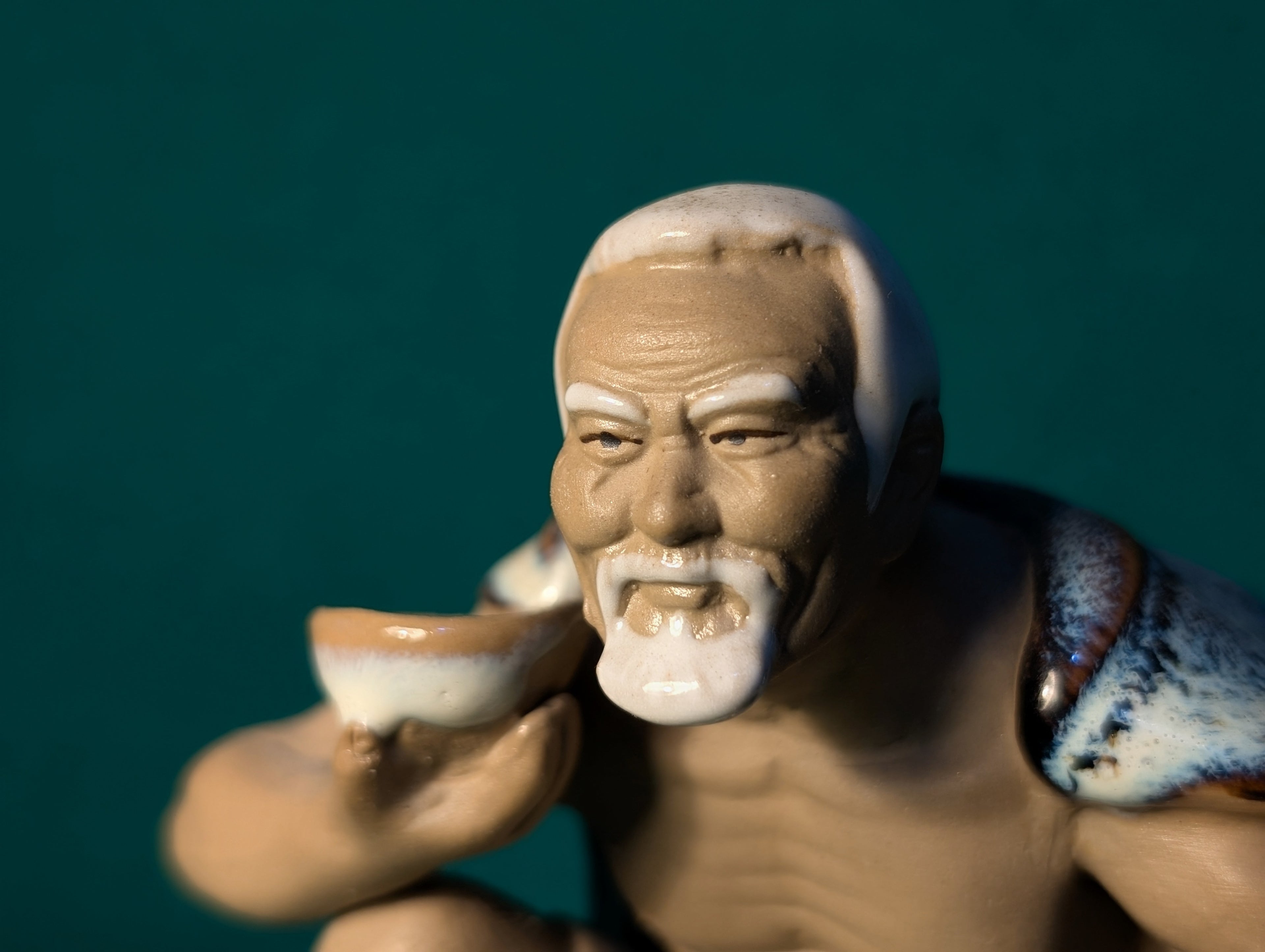 Statuetta Pescatore Shiwan Mudman Ceramica Cinese Vintage 1970 – Artigianato Shiwan Ware