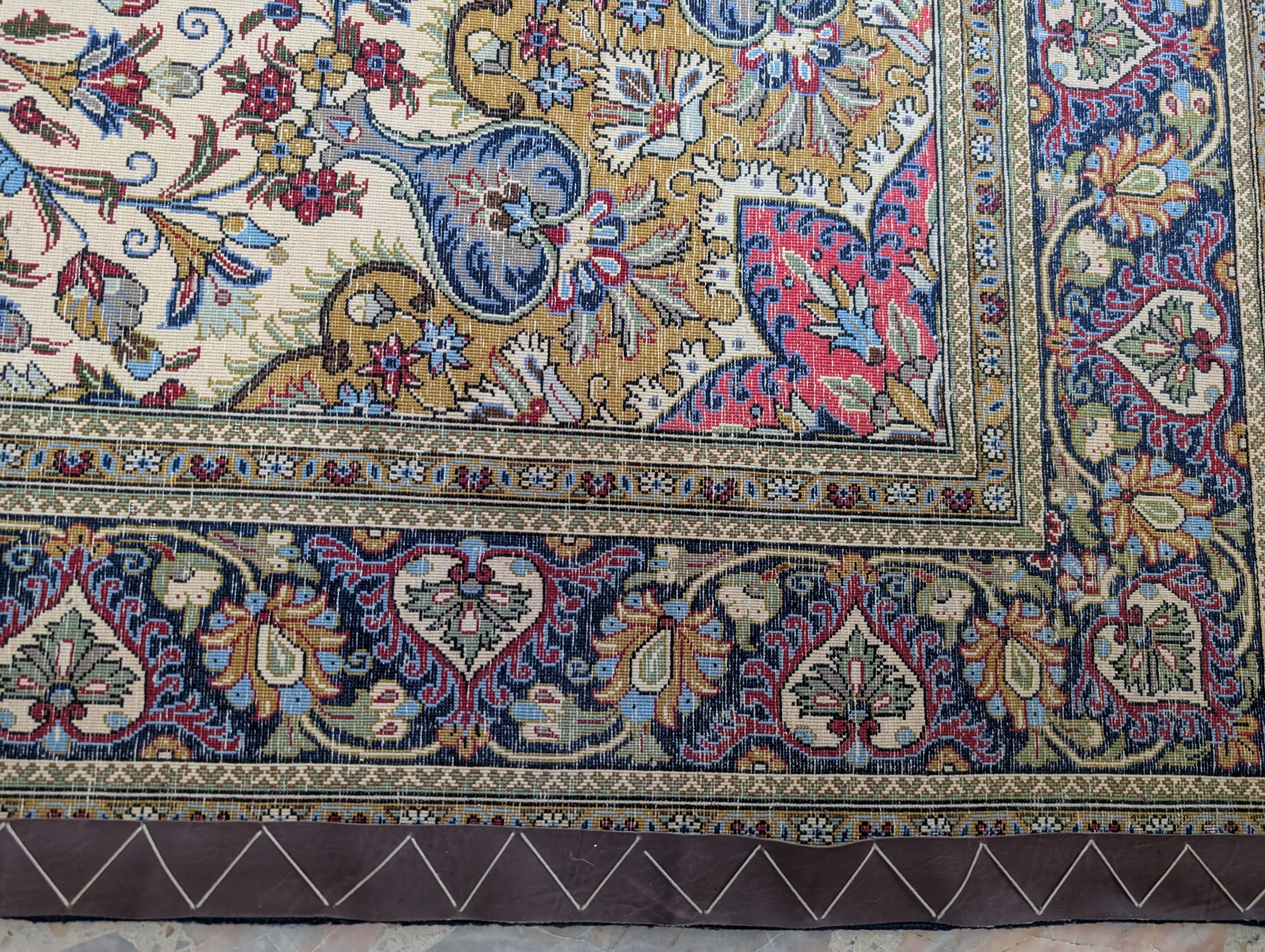 Tappeto Orientale Qum Kork Annodato a Mano - Lana Pregiata 207x140 cm - Certificato Toluian