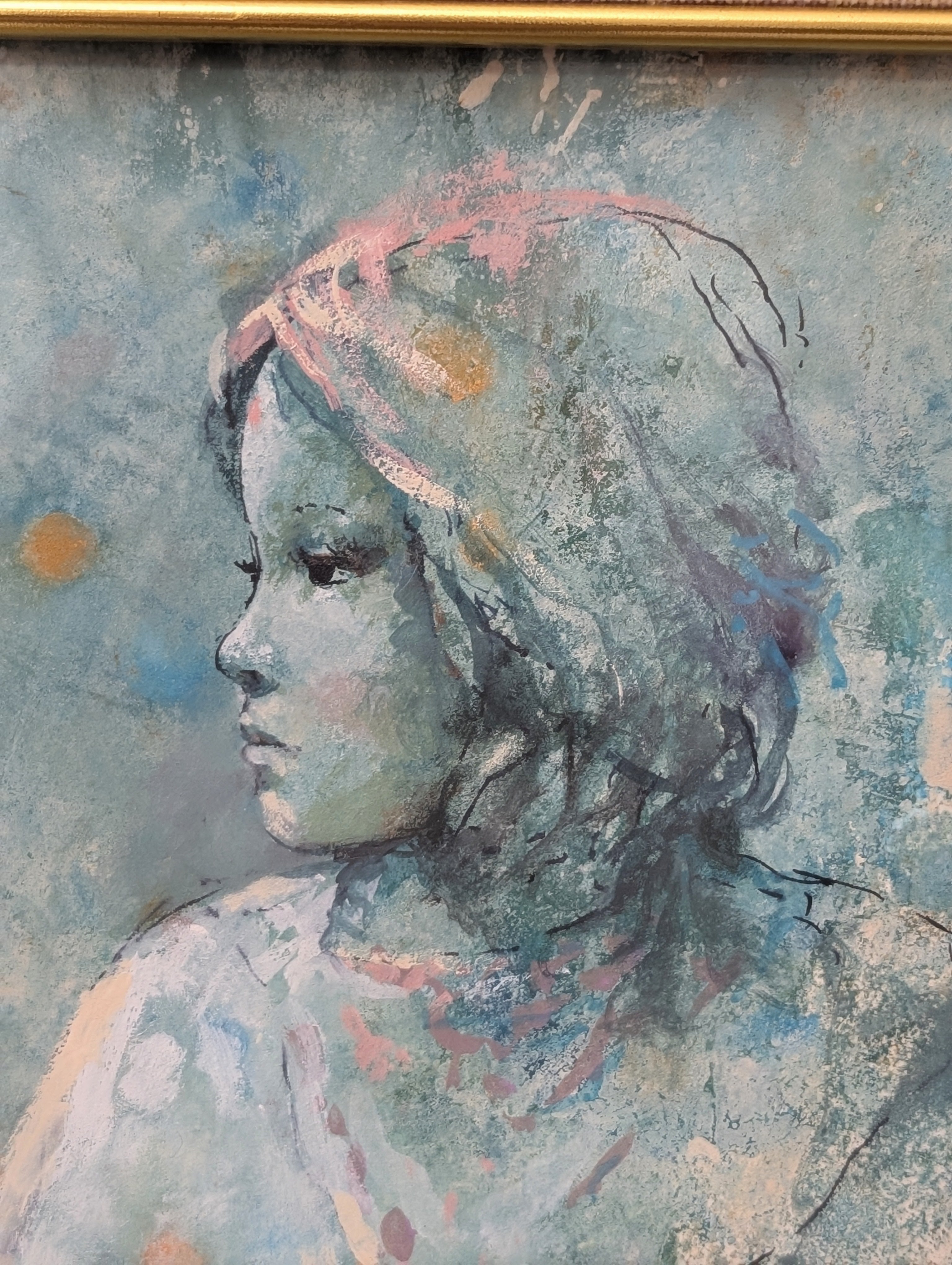 Ragazza con Sguardo Assorto – olio su tela, 30×25 cm, Giuseppe Giorgi, 1982 [VENDUTO]