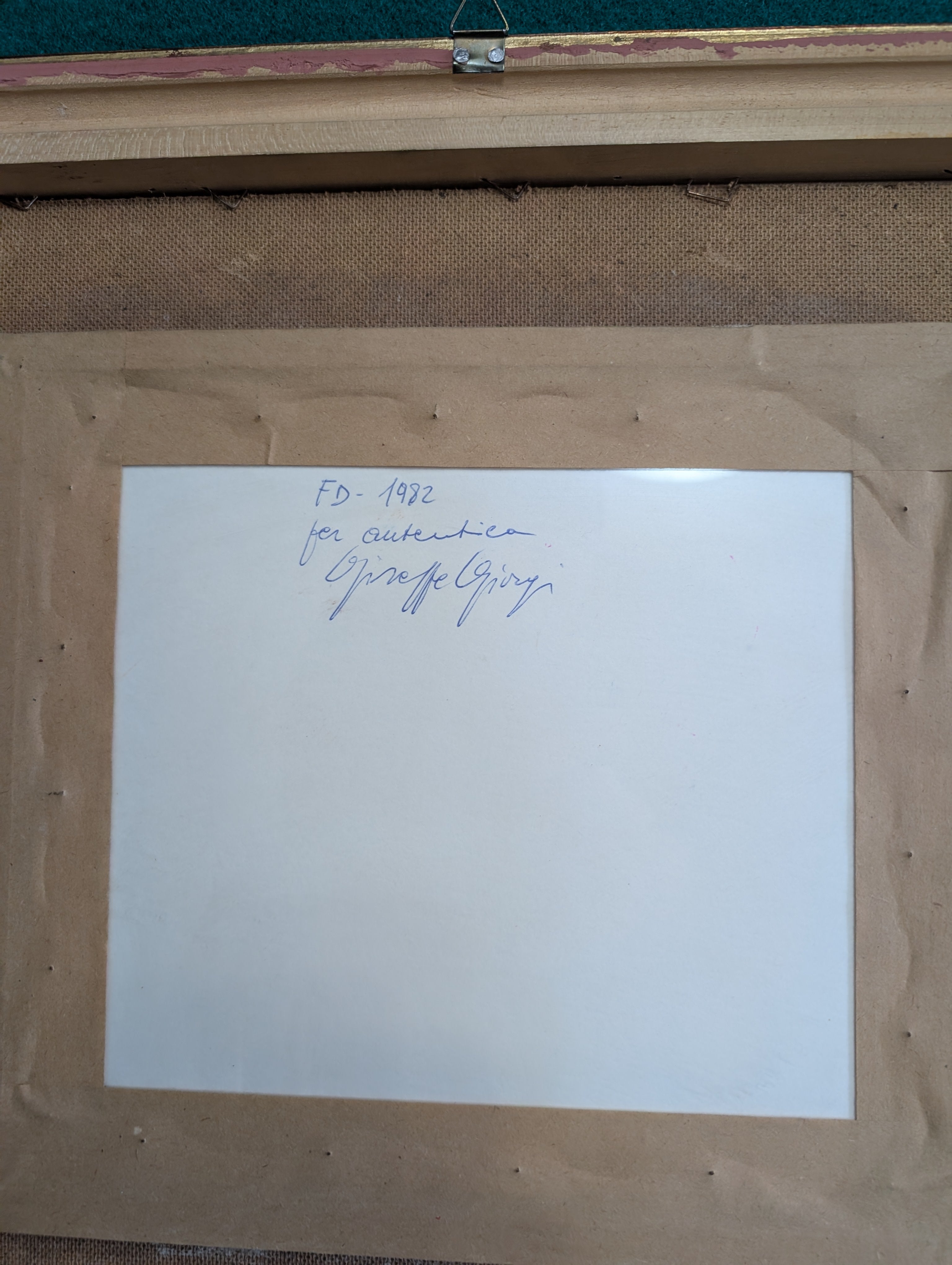 Gabbiani in Volo su Prato – olio su tela, 30×25 cm, Giuseppe Giorgi, 1982