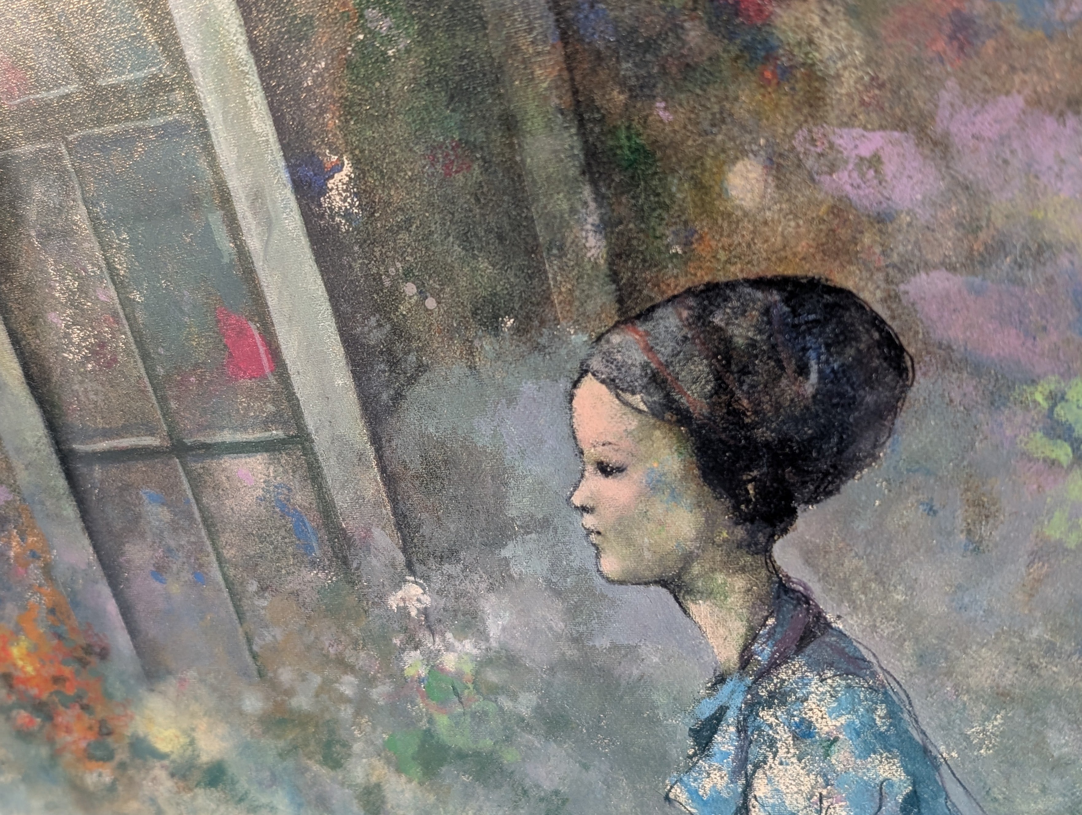 Passeggiata Solitaria tra Colonne e Sogni – olio su tela, 40×30 cm, Giuseppe Giorgi, 1982