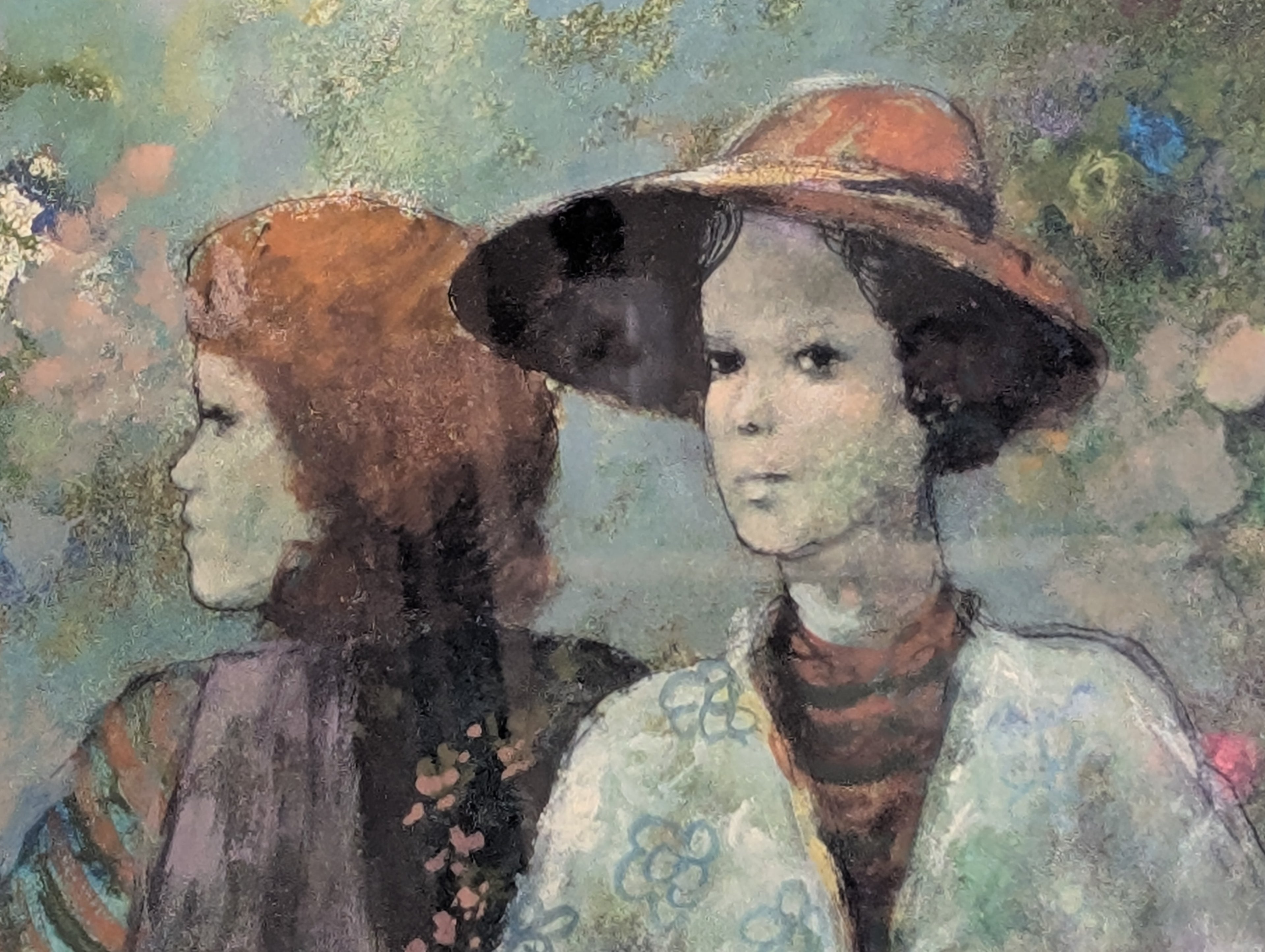 Confidenze tra Amiche – olio su tela, 50×40 cm, Giuseppe Giorgi, 1982