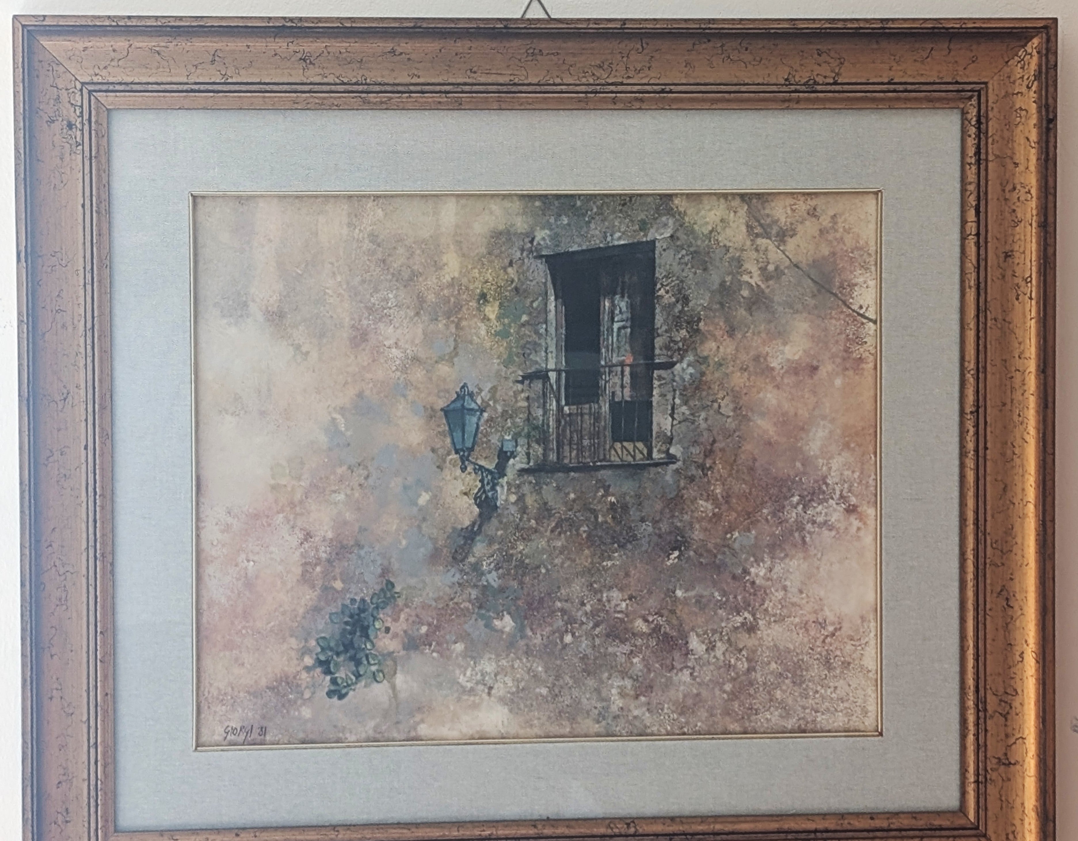 Balcone al Crepuscolo – olio su tela, 50×40 cm, Giuseppe Giorgi, 1981