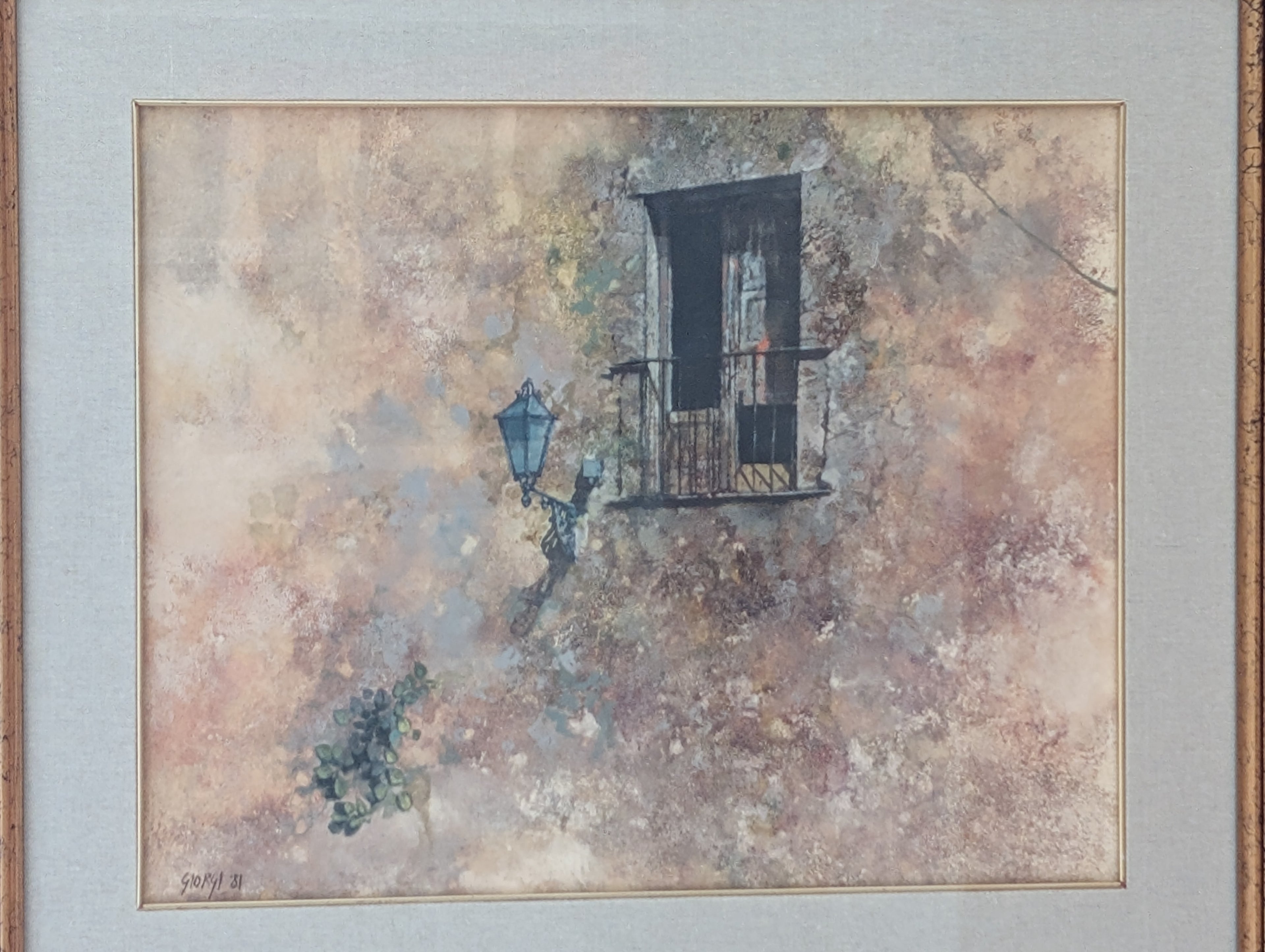 Balcone al Crepuscolo – olio su tela, 50×40 cm, Giuseppe Giorgi, 1981
