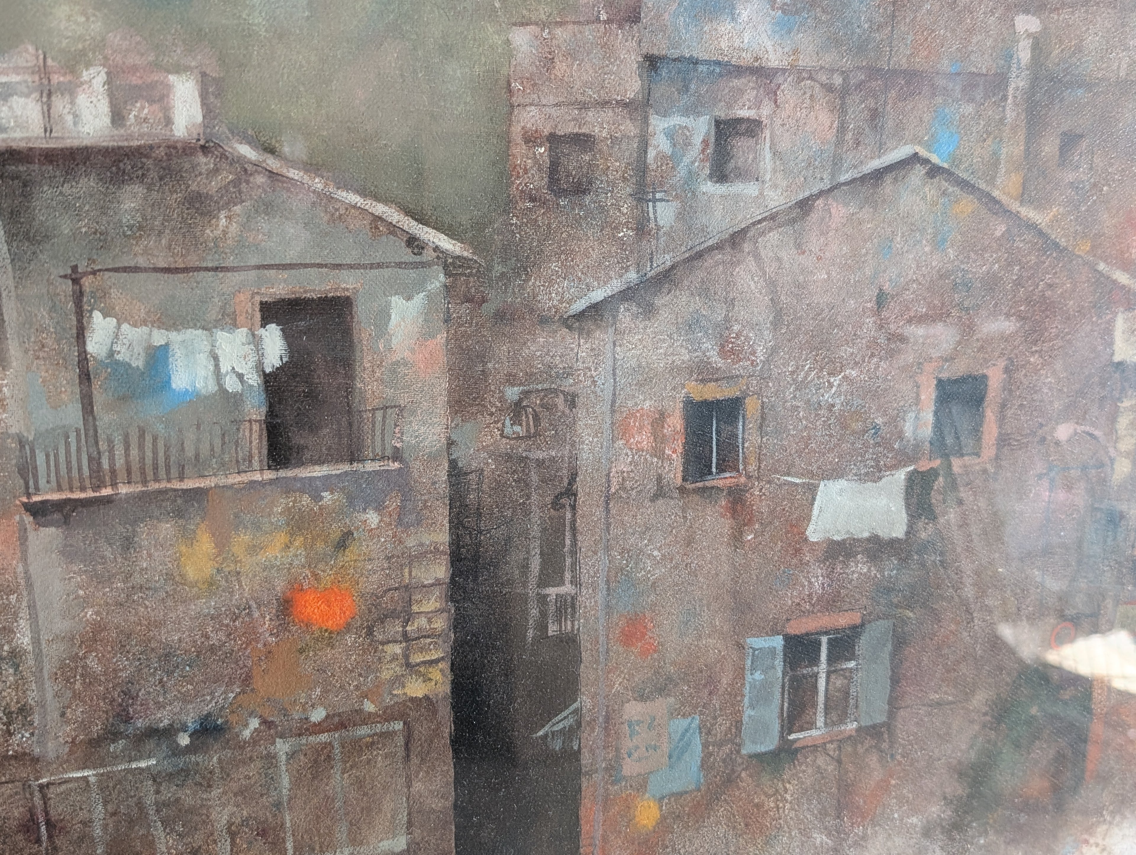 Borgo Sospeso nel Tempo – olio su tela, 60×50 cm, Giuseppe Giorgi, 1981