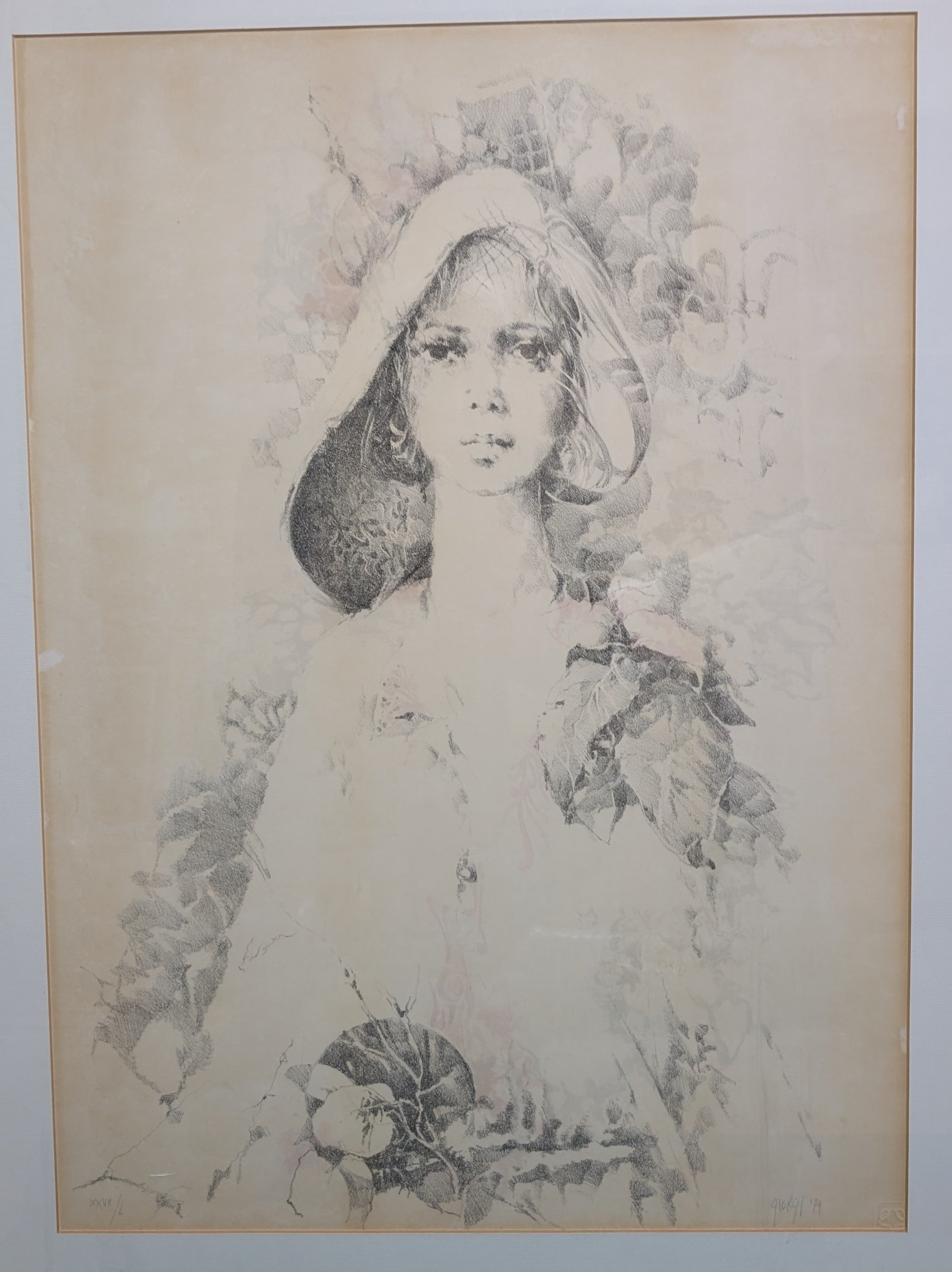 Ragazza nel Prato Fiorito – multiplo d’arte, ca. 50×40 cm, Giuseppe Giorgi, anni ’80