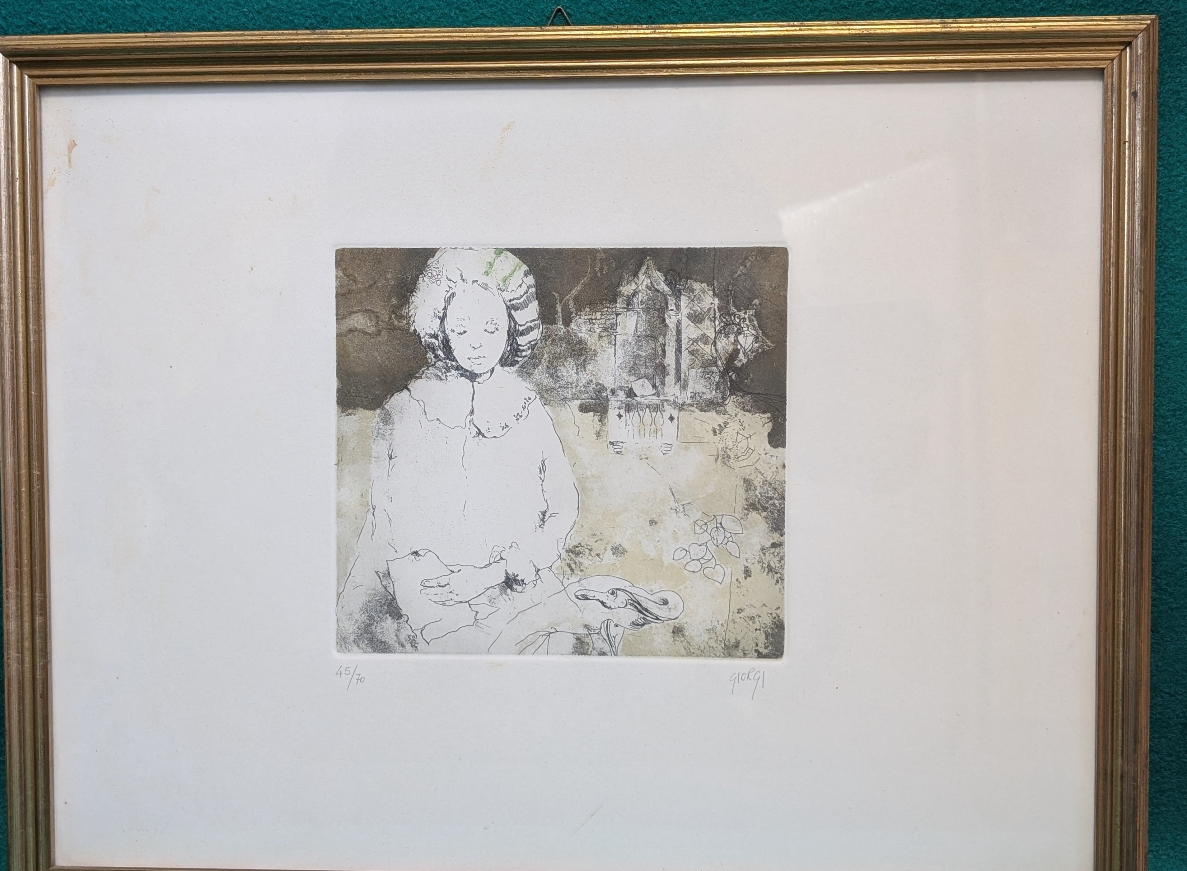 Ragazza nel Palazzo Incantato – olio su tela, ca. 50×40 cm, Giuseppe Giorgi, anni ’80