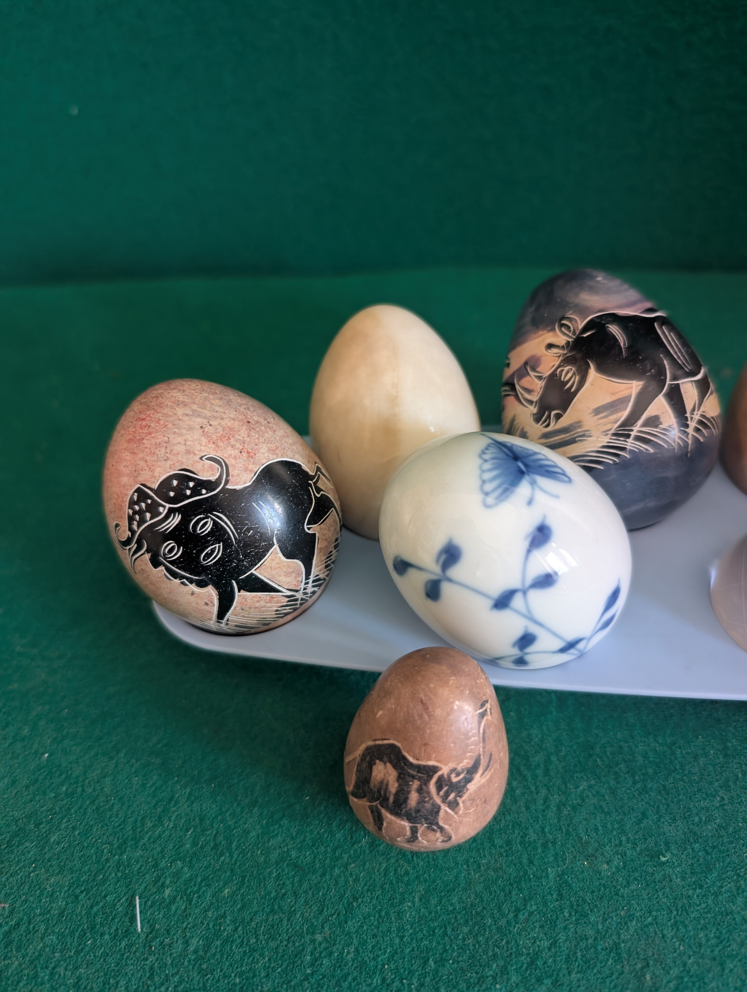 Lotto Collezione Uova Decorative in Marmo e Alabastro - Pietre Naturali Lavorate - Collezionismo Minerali