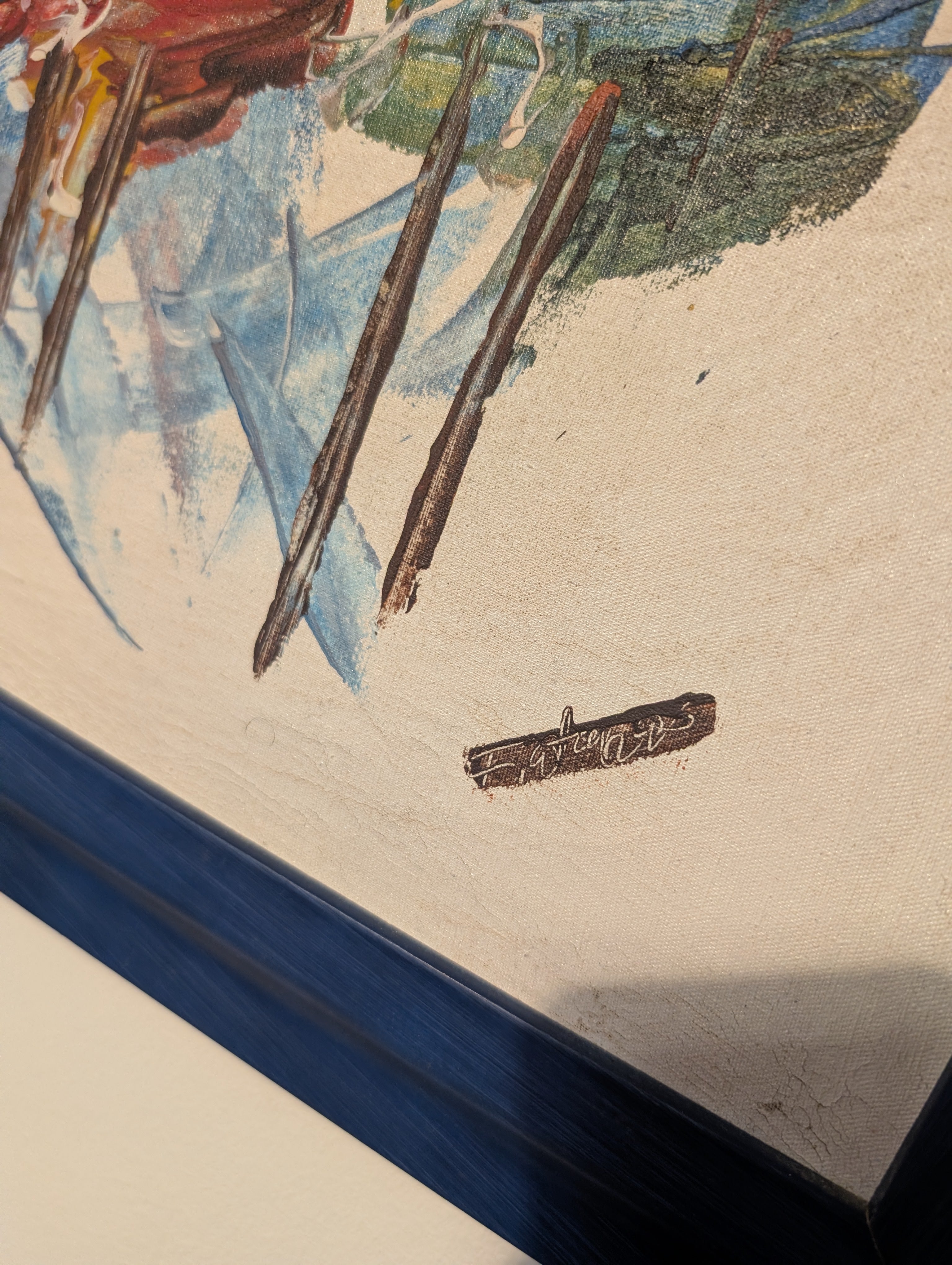 Tre Donne Masai – dipinto Tingatinga, 40×50 cm, scuola Tingatinga, Tanzania