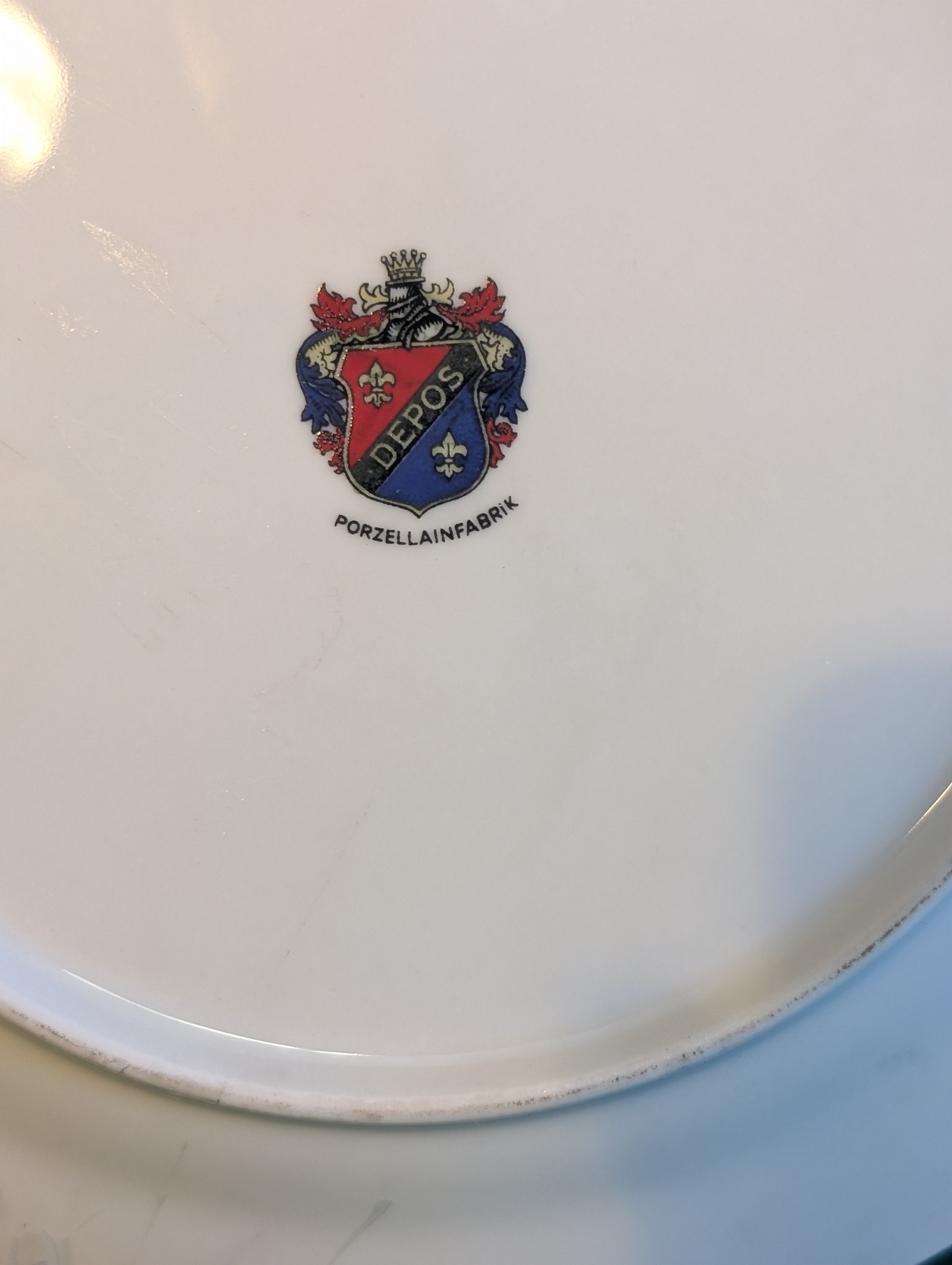 Piatto Porzellainfabrik serie "Primavera" – bambino, cani e uccellini, vintage