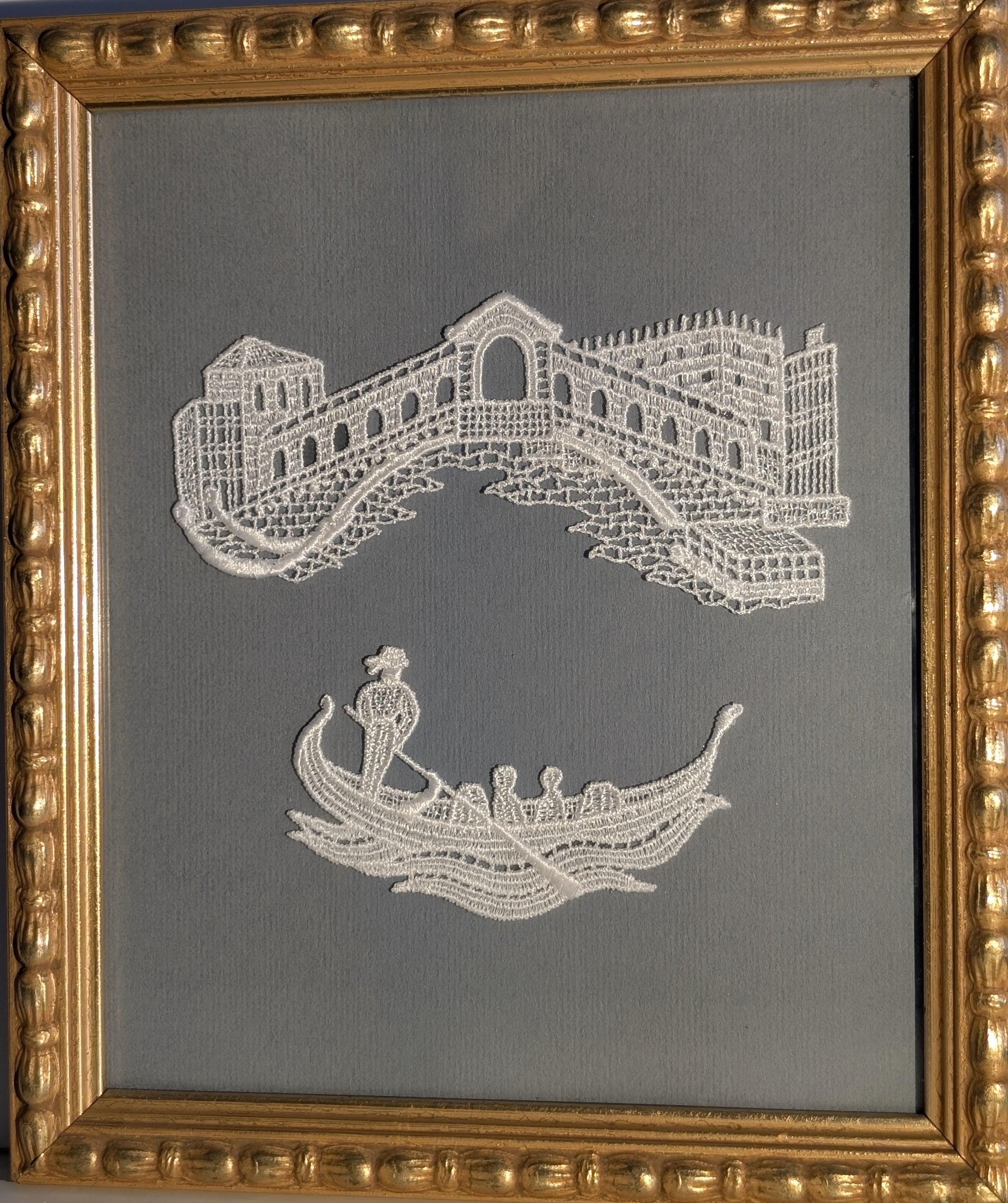 Ponte di Rialto in Pizzo di Burano - 17x20 cm