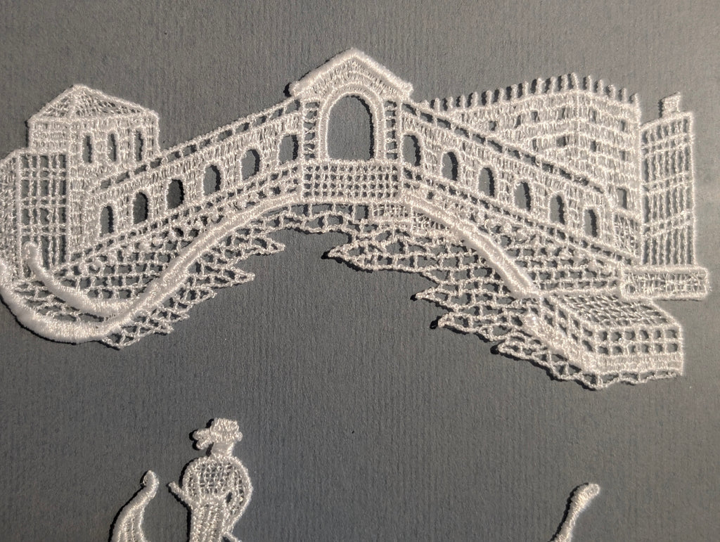 Ponte di Rialto in Pizzo di Burano - 17x20 cm