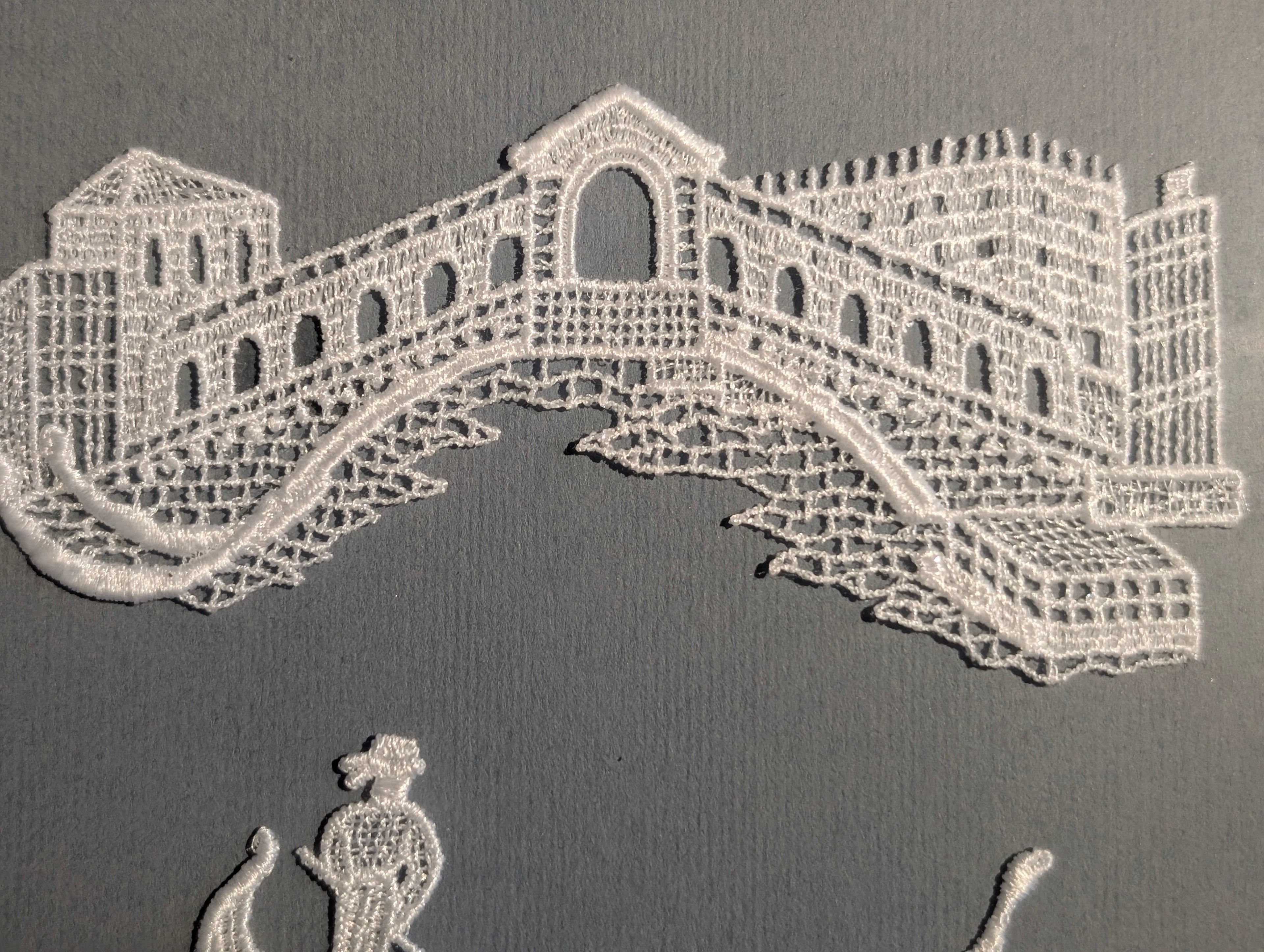 Ponte di Rialto in Pizzo di Burano - 17x20 cm