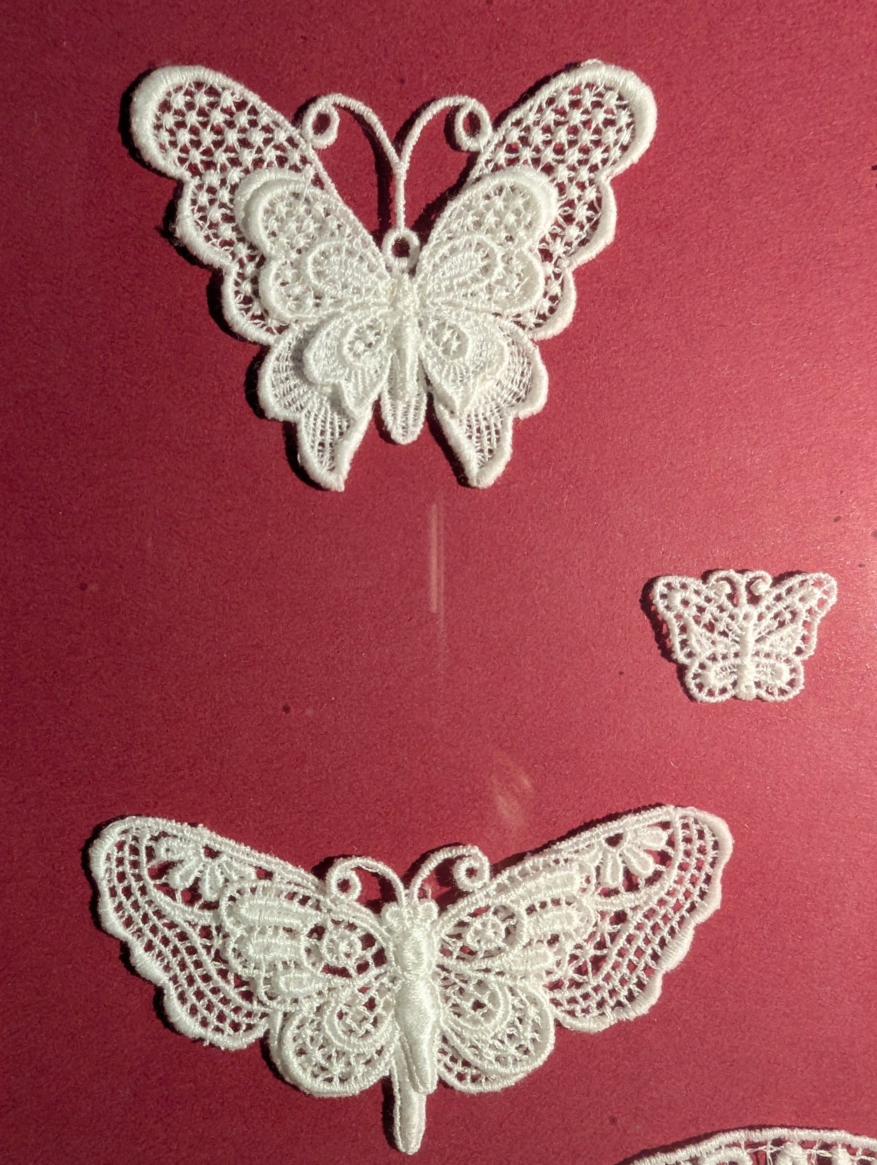 Quadretto Burano con Farfalle in Pizzo - 22x22 cm