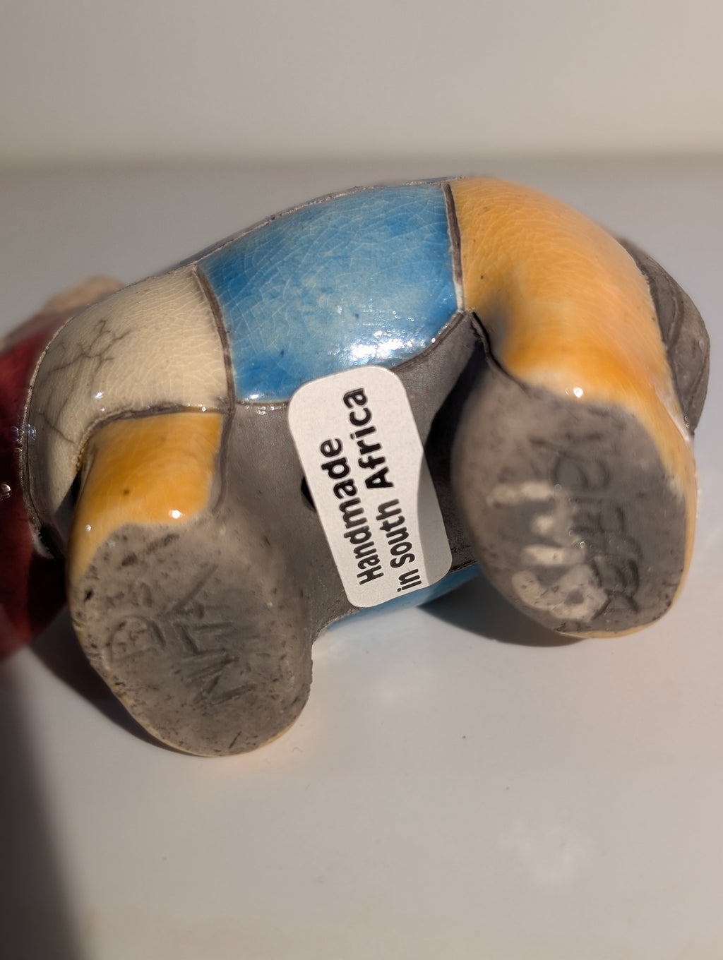 Ippopotamo Raku – Ceramica Artigianale Dipinta a Mano