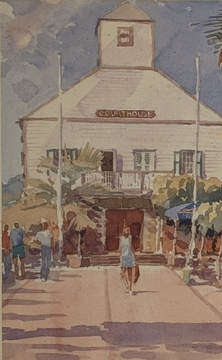 Vita di Villaggio ai Caraibi – Acquerello Originale