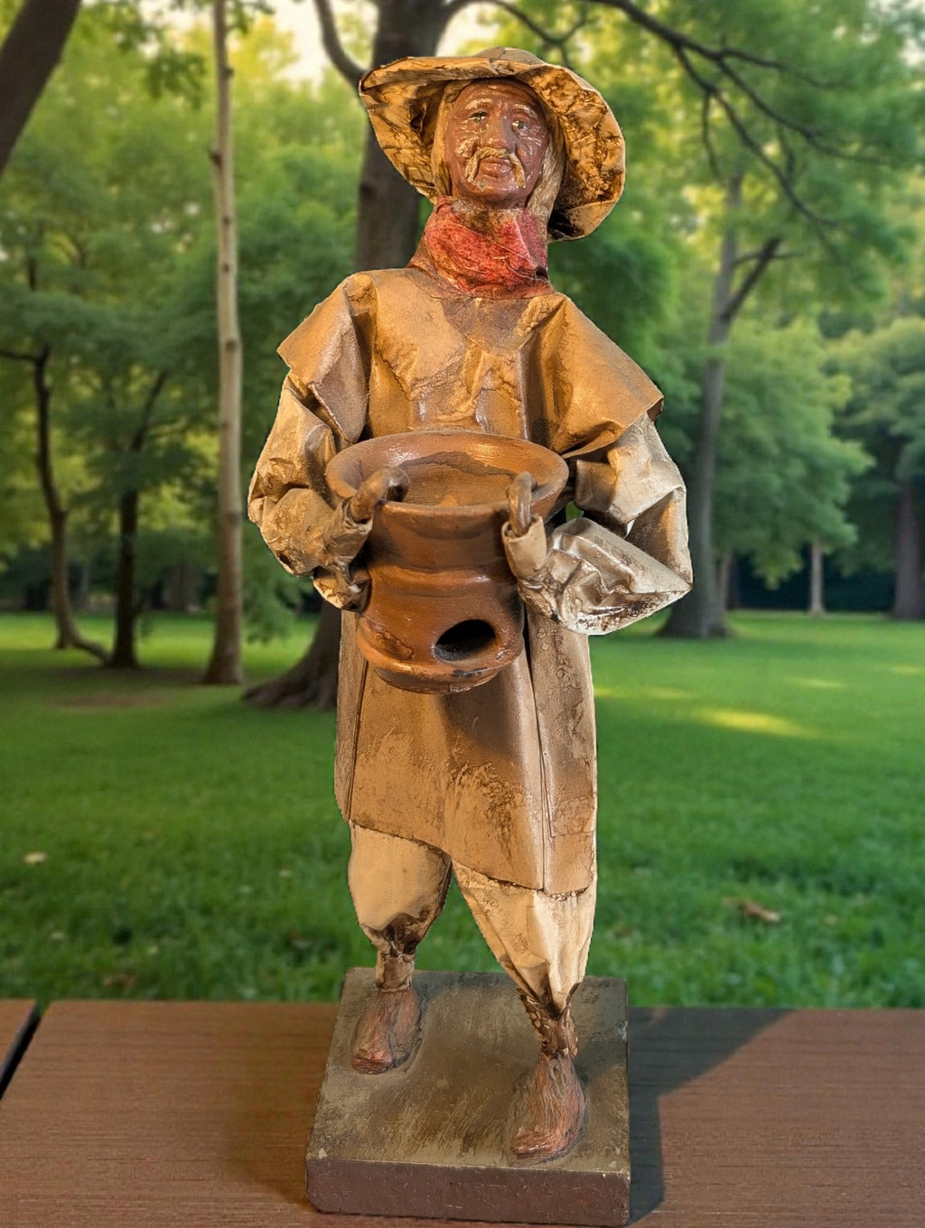 Statuetta Messicana in  Cartapesta 31cm - Contadino Vintage