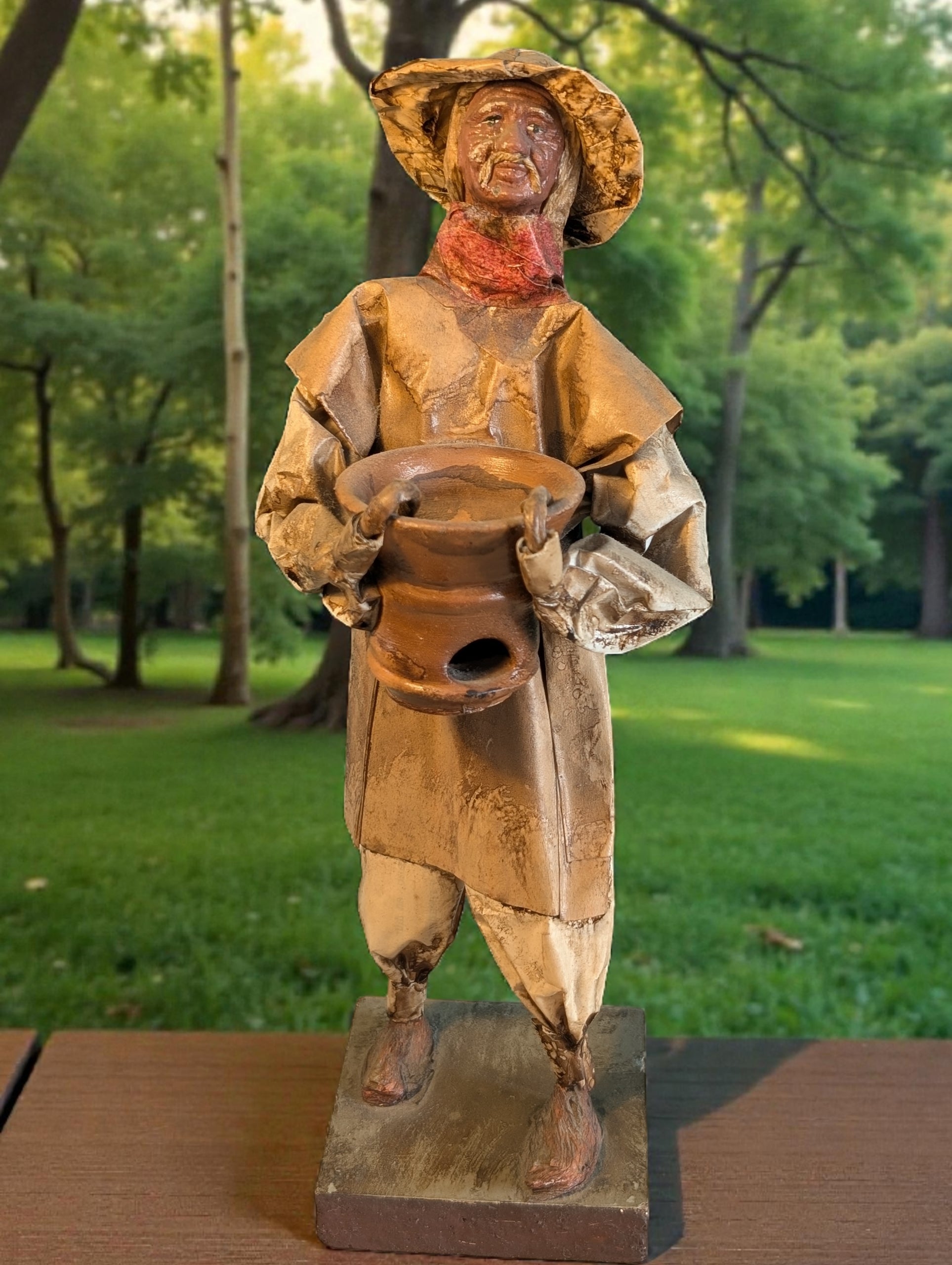 Statuetta Messicana in  Cartapesta 31cm - Contadino Vintage