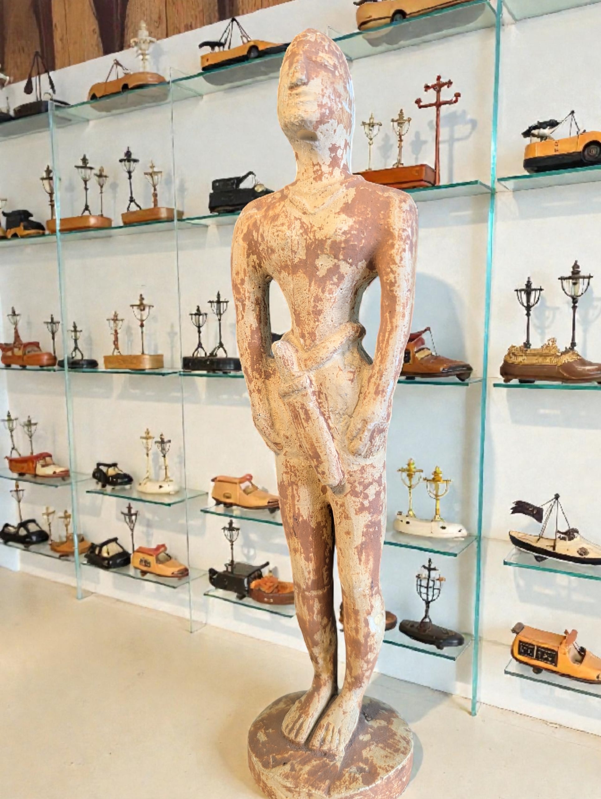 Guerriero Minoico Terracotta 24cm - Replica Arte Cretese Antica