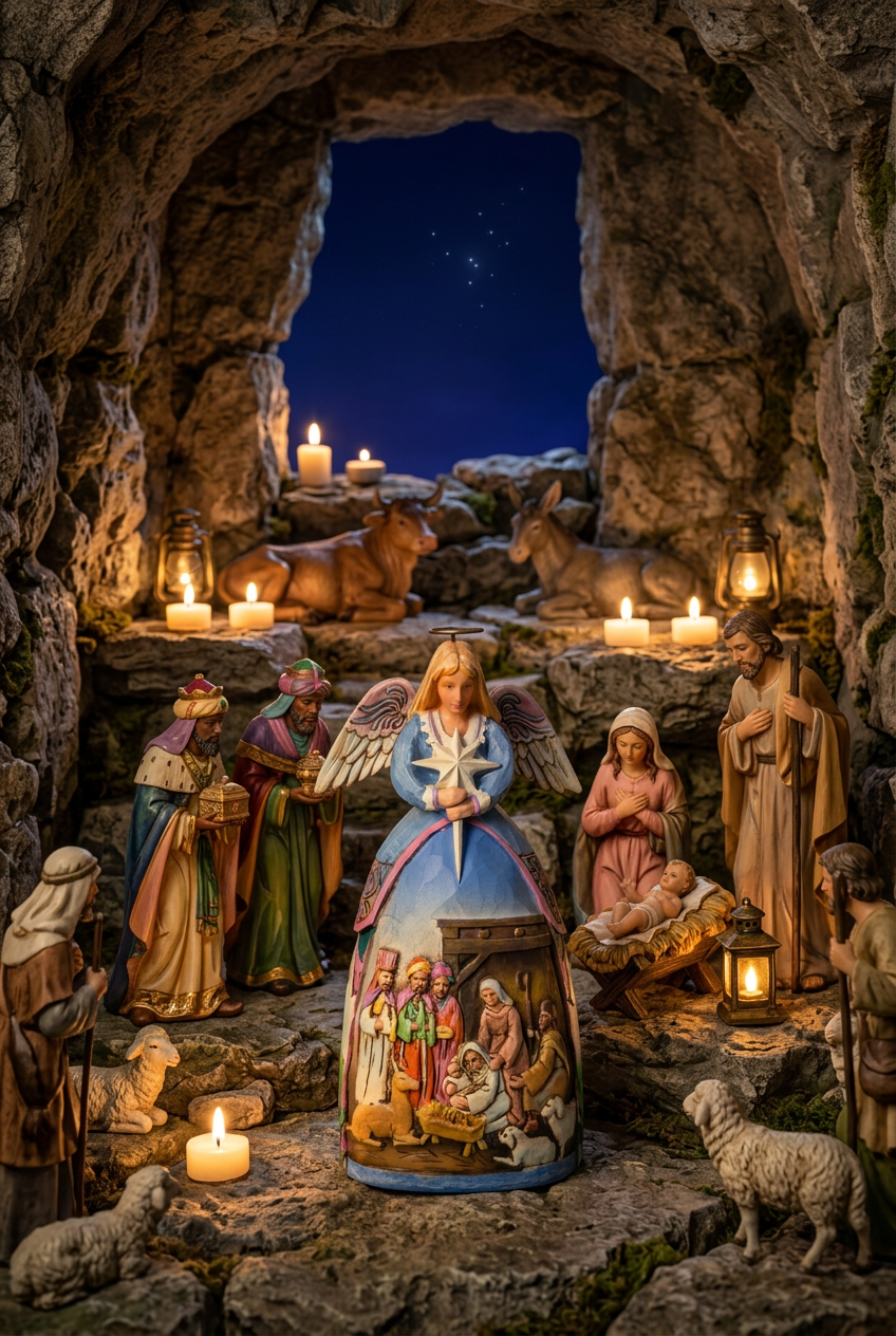 Angelo Natalizio con Natività - Jim Shore Heartwood Creek