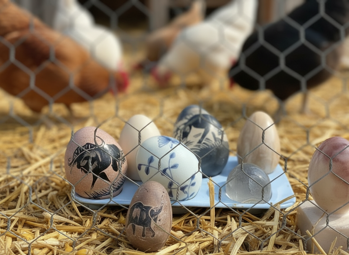 Lotto Collezione Uova Decorative in Marmo e Alabastro - Pietre Naturali Lavorate - Collezionismo Minerali