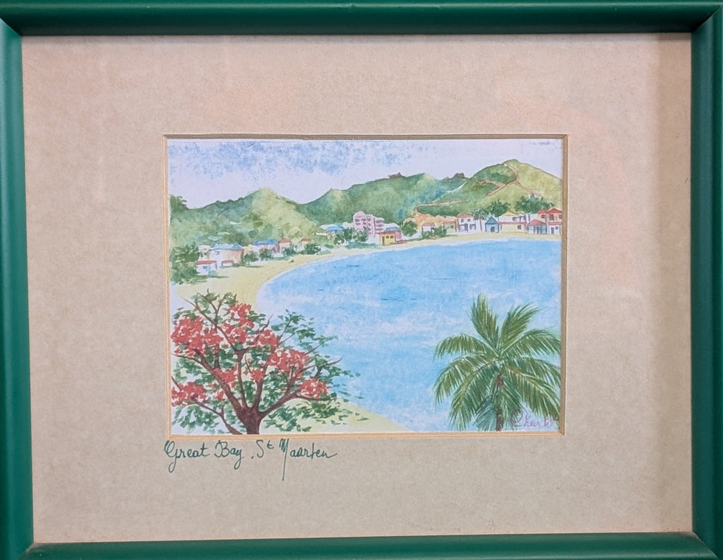 Stampe acquerellate Sylvie Charlot – Paesaggi di Saint Martin