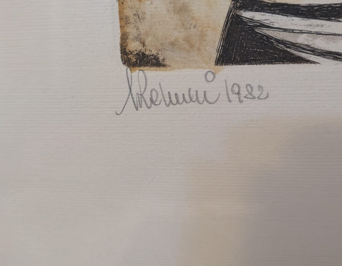 Serigrafia Lucio Ranucci "Scena Quotidiana" 40x30cm - Cubo-Espressionismo